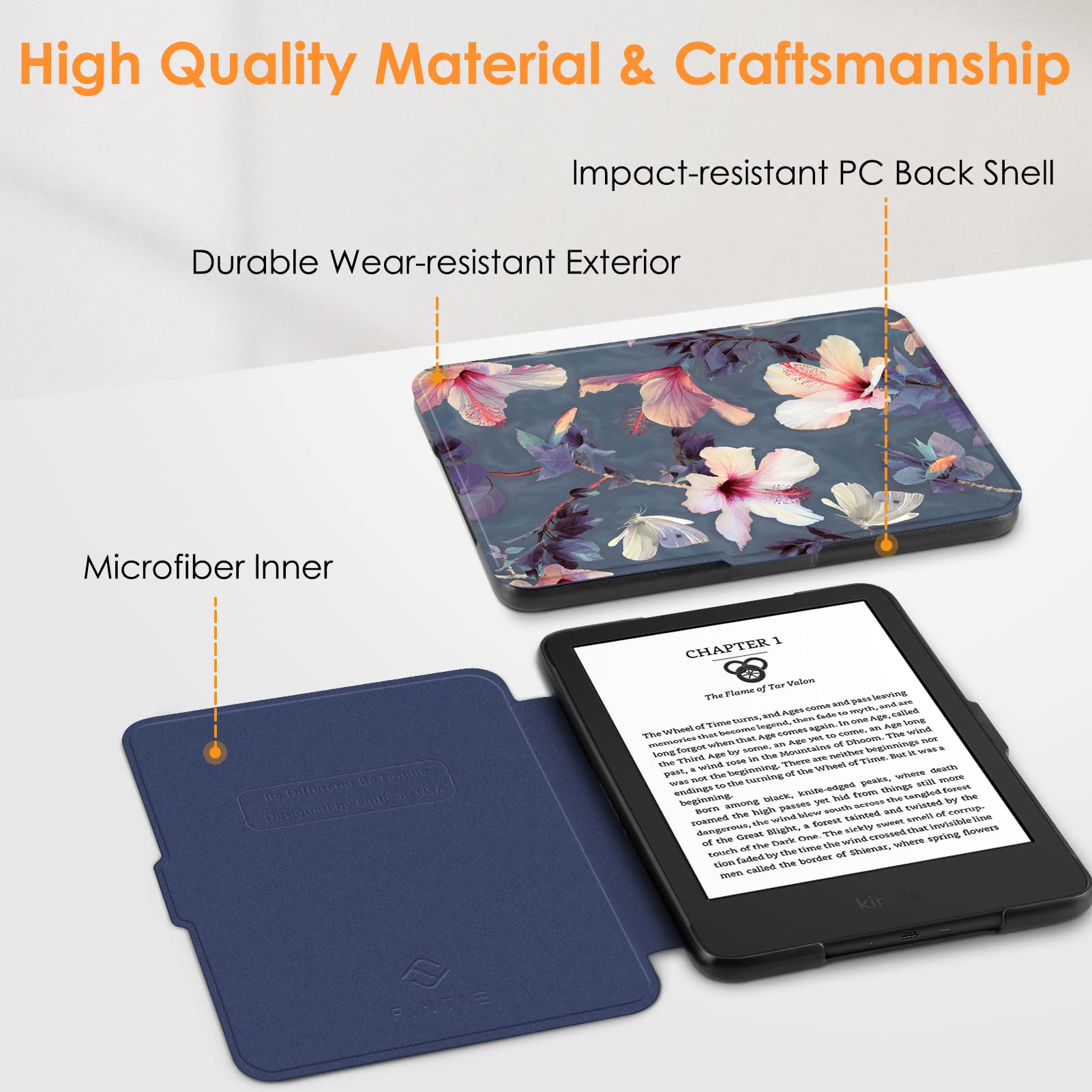 Foto 6 pulgar | Funda Fintie Slimshell Para Kindle 11.ª Generación 2024/2022 - Cuero - Venta Internacional.