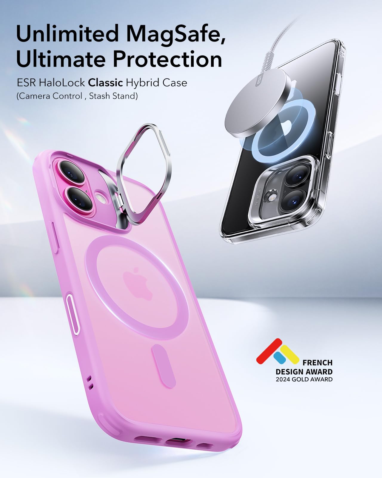 Foto 3 | Funda Esr Para Iphone 16 Con Control De Cámara Magsafe, Color Rosa - Venta Internacional.