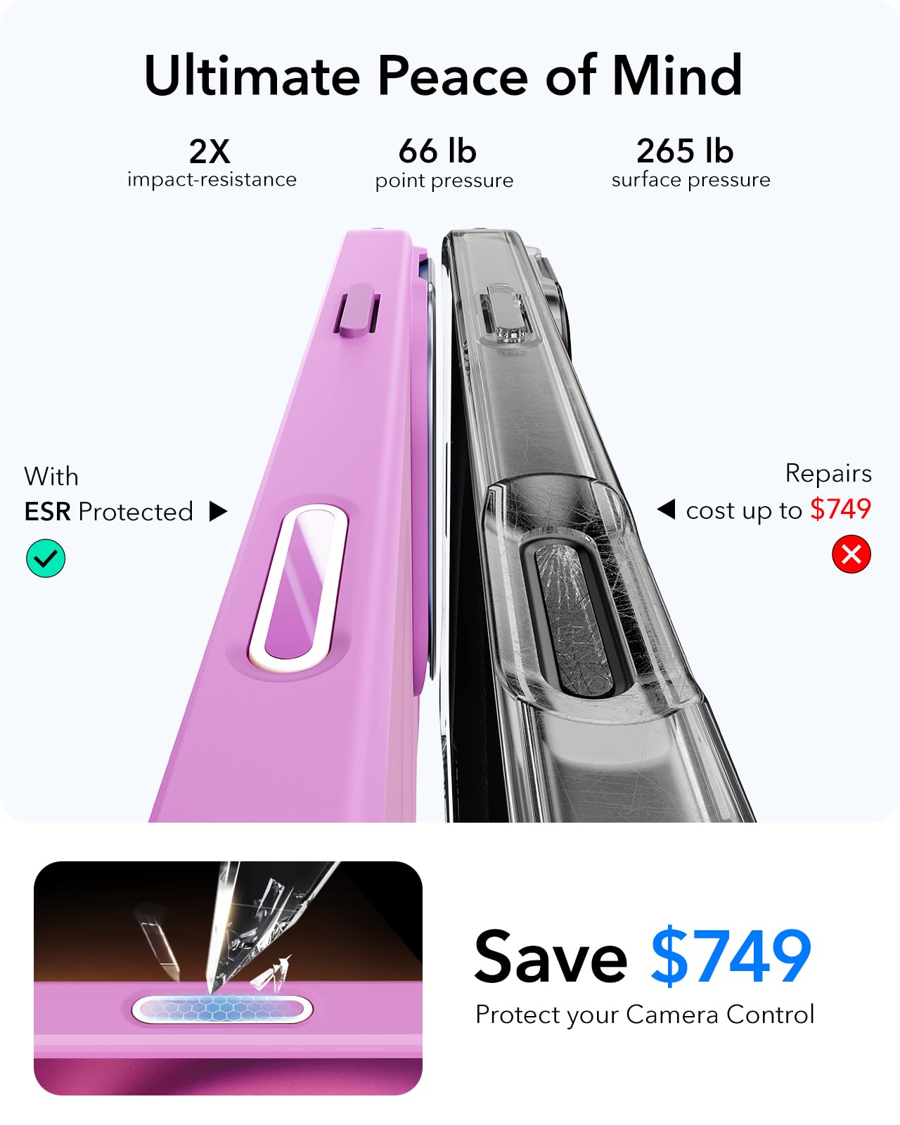 Foto 7 pulgar | Funda Esr Para Iphone 16 Con Control De Cámara Magsafe, Color Rosa - Venta Internacional.