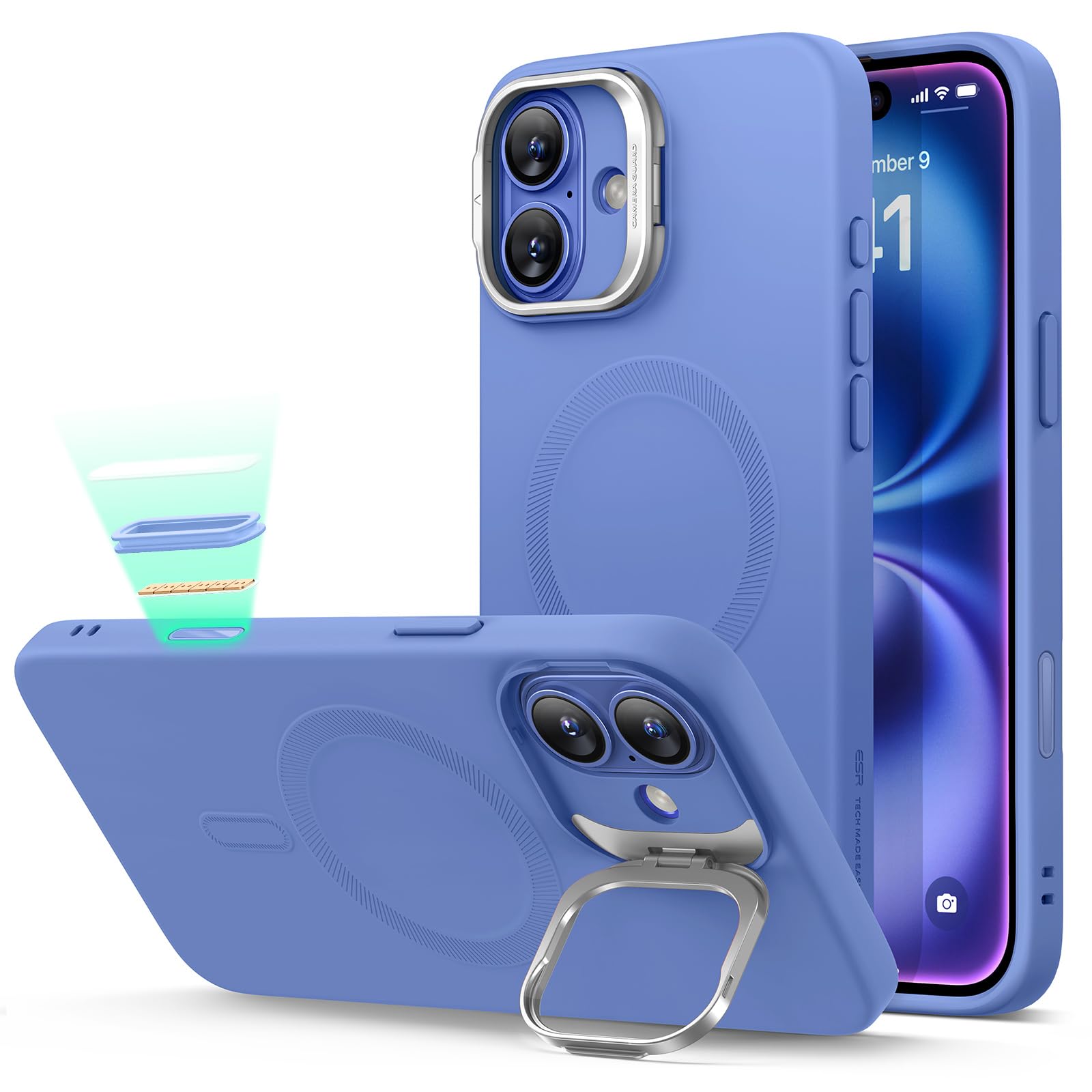 Foto 2 pulgar | Funda De Teléfono Esr Para Iphone 16 Con Botón De Control De Cámara, Color Ultramar - Venta Internacional.