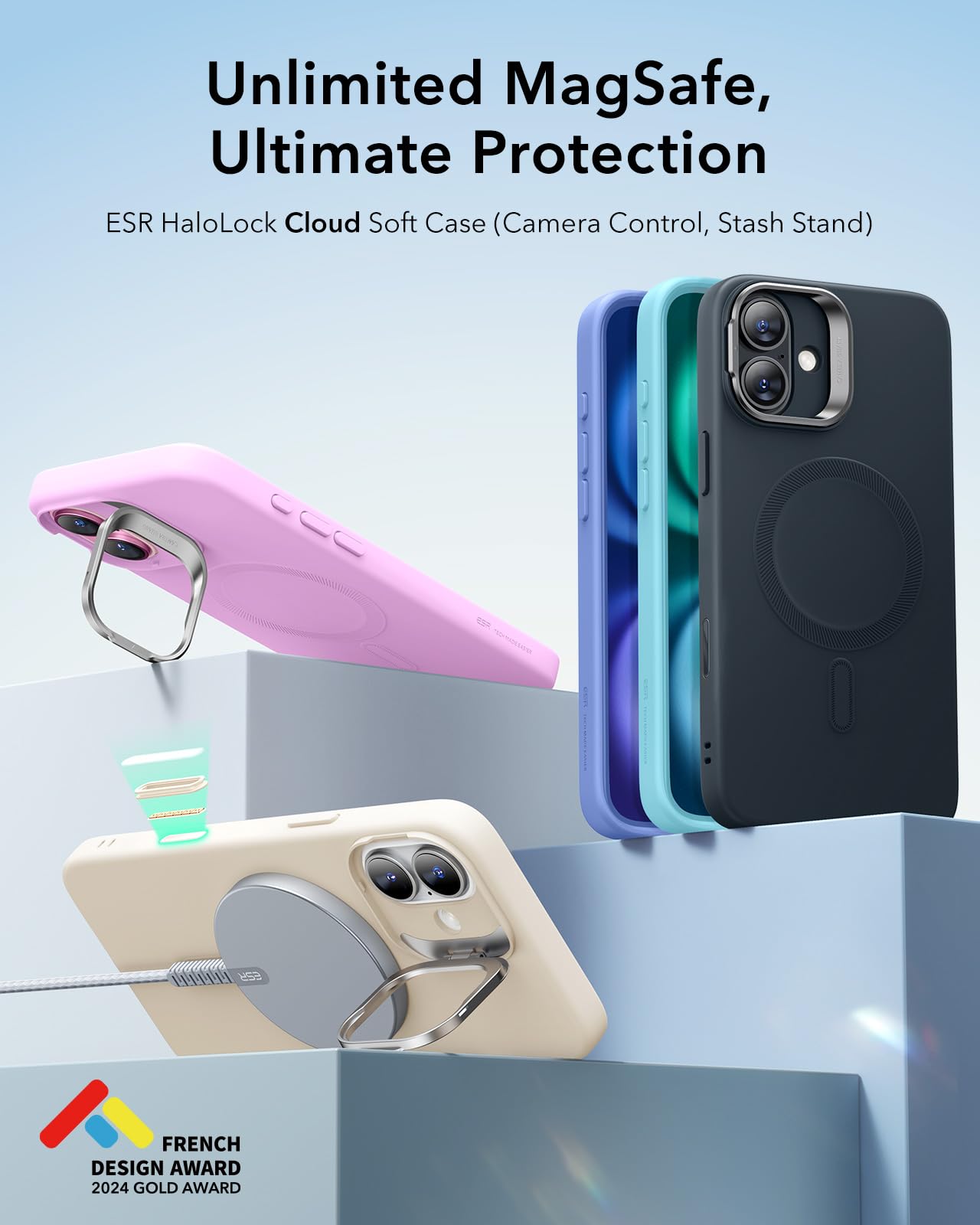 Foto 3 pulgar | Funda De Teléfono Esr Para Iphone 16 Con Botón De Control De Cámara, Color Ultramar - Venta Internacional.