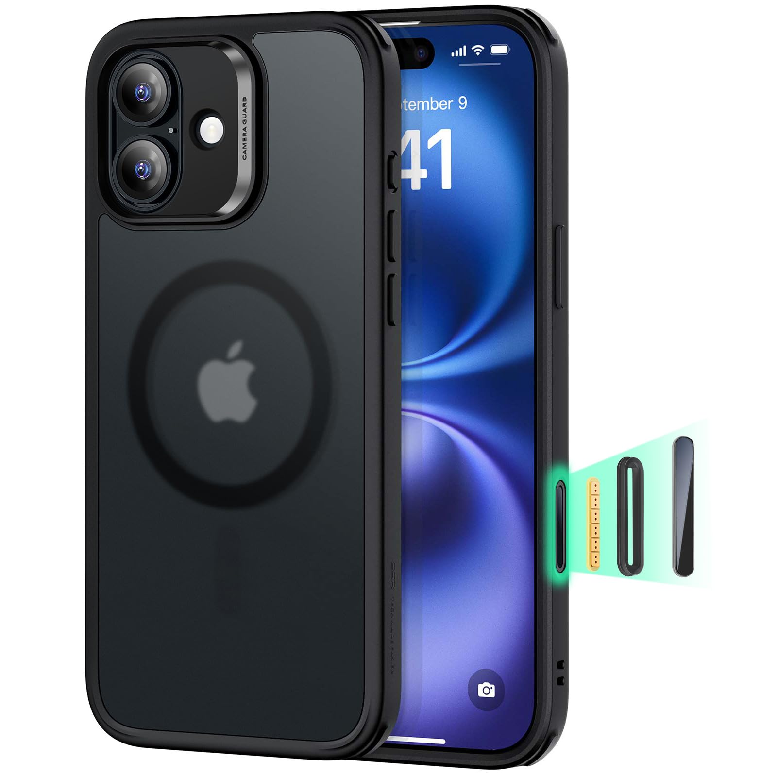 Foto 1 | Funda De Teléfono Esr Para Iphone 16 Plus Con Magsafe Frosted Black - Venta Internacional.