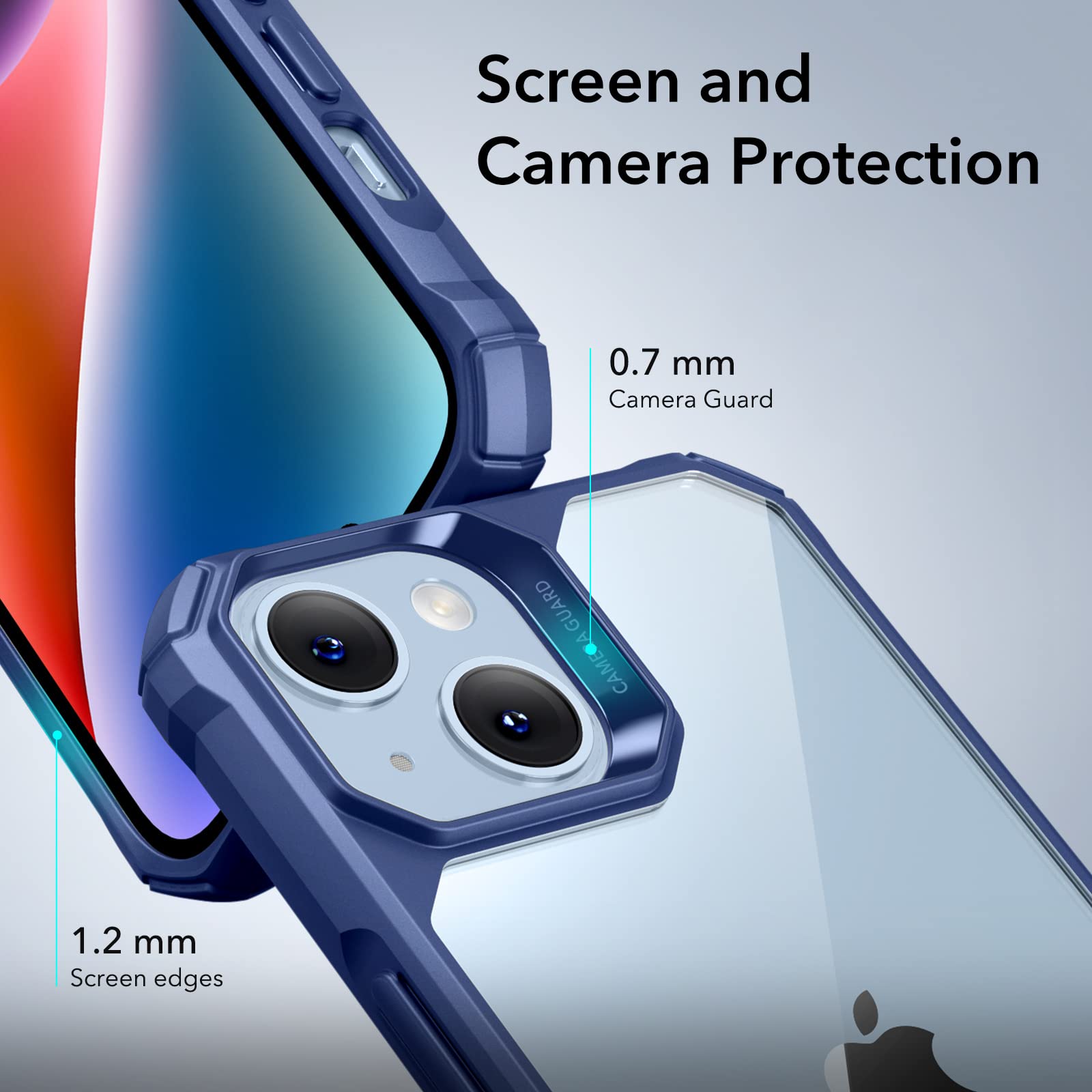 Foto 5 pulgar | Funda Esr Para Iphone 14/iphone 13 De Grado Militar, Azul Transparente - Venta Internacional.