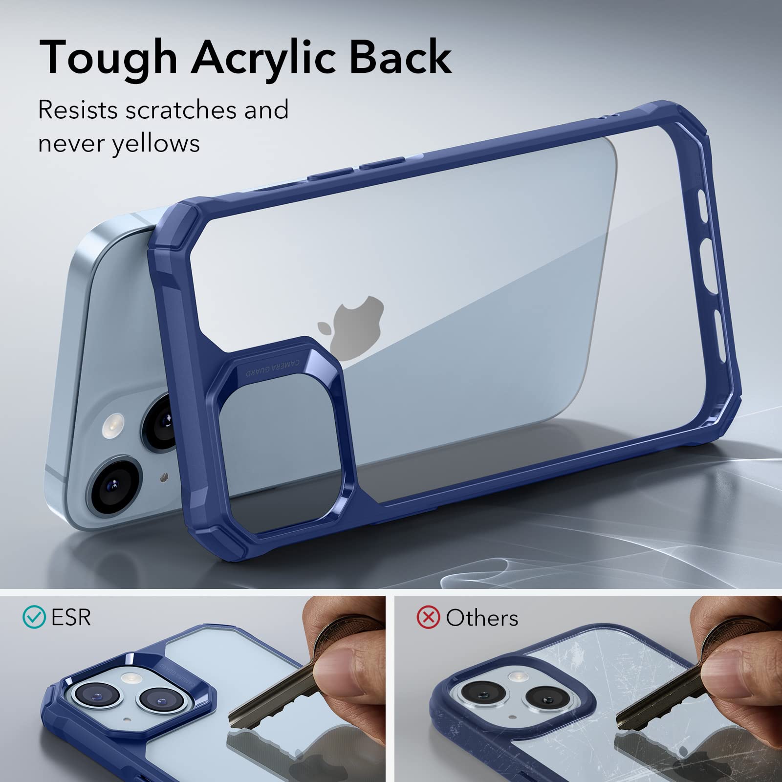 Foto 6 pulgar | Funda Esr Para Iphone 14/iphone 13 De Grado Militar, Azul Transparente - Venta Internacional.
