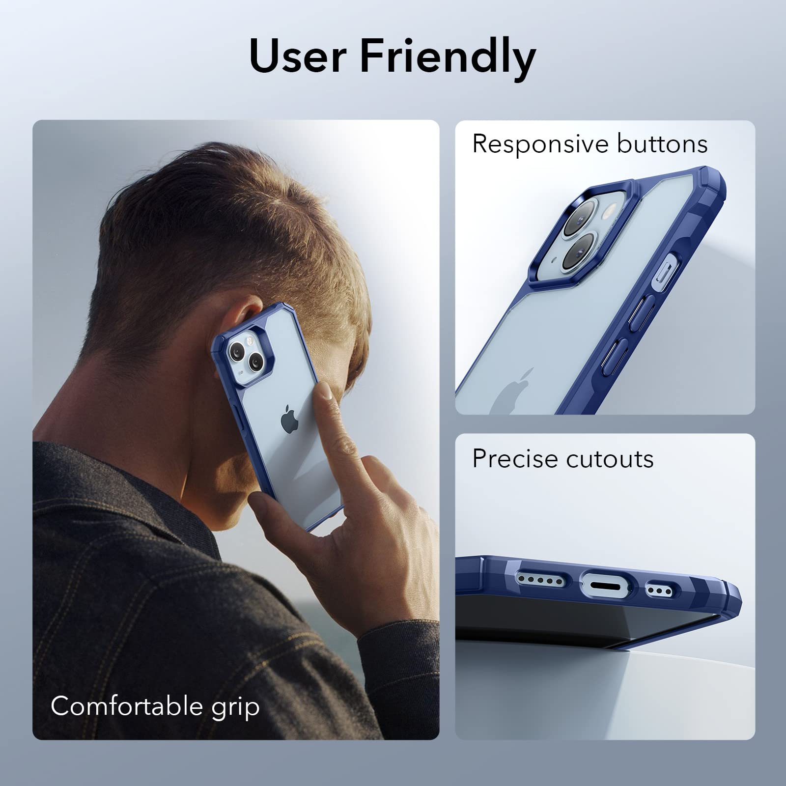 Foto 7 | Funda Esr Para Iphone 14/iphone 13 De Grado Militar, Azul Transparente - Venta Internacional.