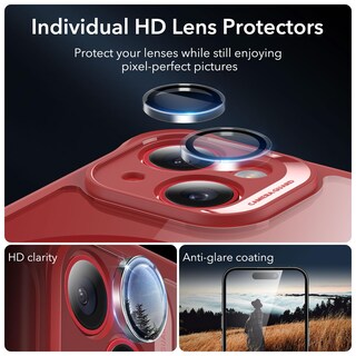 Foto 6 | Funda De Teléfono Esr Para Iphone 14 Con Vidrio Templado Rojo Transparente - Venta Internacional.