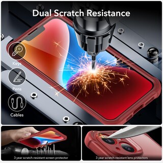 Foto 7 | Funda De Teléfono Esr Para Iphone 14 Con Vidrio Templado Rojo Transparente - Venta Internacional.