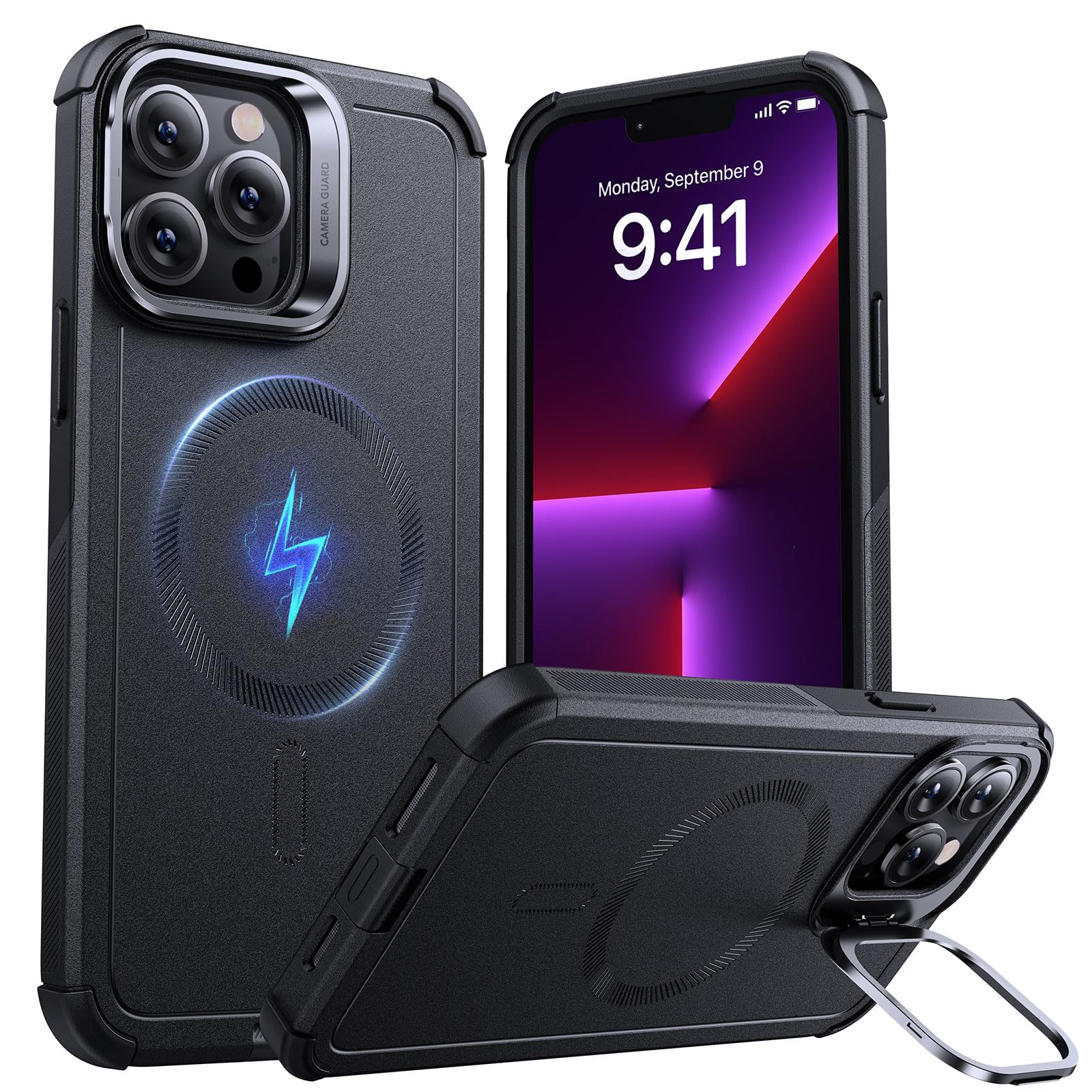 Foto 2 pulgar | Funda De Teléfono Esr Cyber Series Con Soporte Para Iphone 13 Pro Max, Color Negro - Venta Internacional.