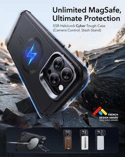 Foto 2 | Funda De Teléfono Esr Cyber Series Con Soporte Para Iphone 13 Pro Max, Color Negro - Venta Internacional.