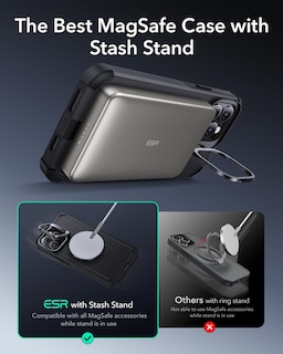 Foto 4 | Funda De Teléfono Esr Cyber Series Con Soporte Para Iphone 13 Pro Max, Color Negro - Venta Internacional.