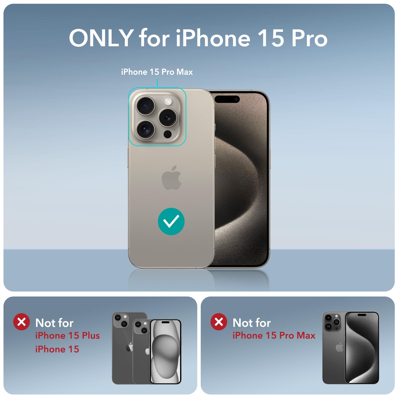 Foto 3 pulgar | Funda De Teléfono Esr Air Armor Series Para Iphone 15 Pro - Gris Transparente - Venta Internacional.