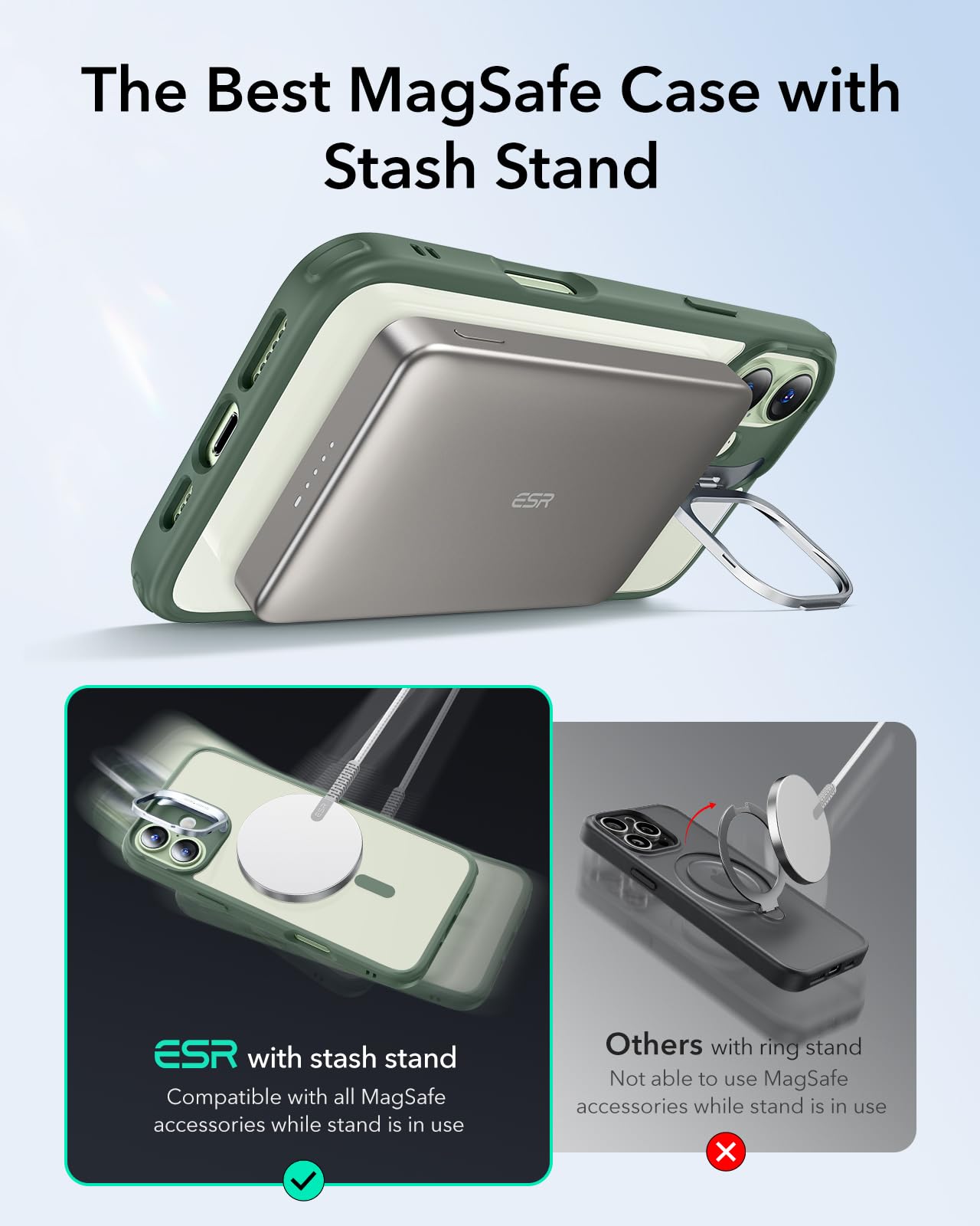 Foto 4 | Funda De Teléfono Esr Para Iphone 16 Plus Con Magsafe Clear Green - Venta Internacional.