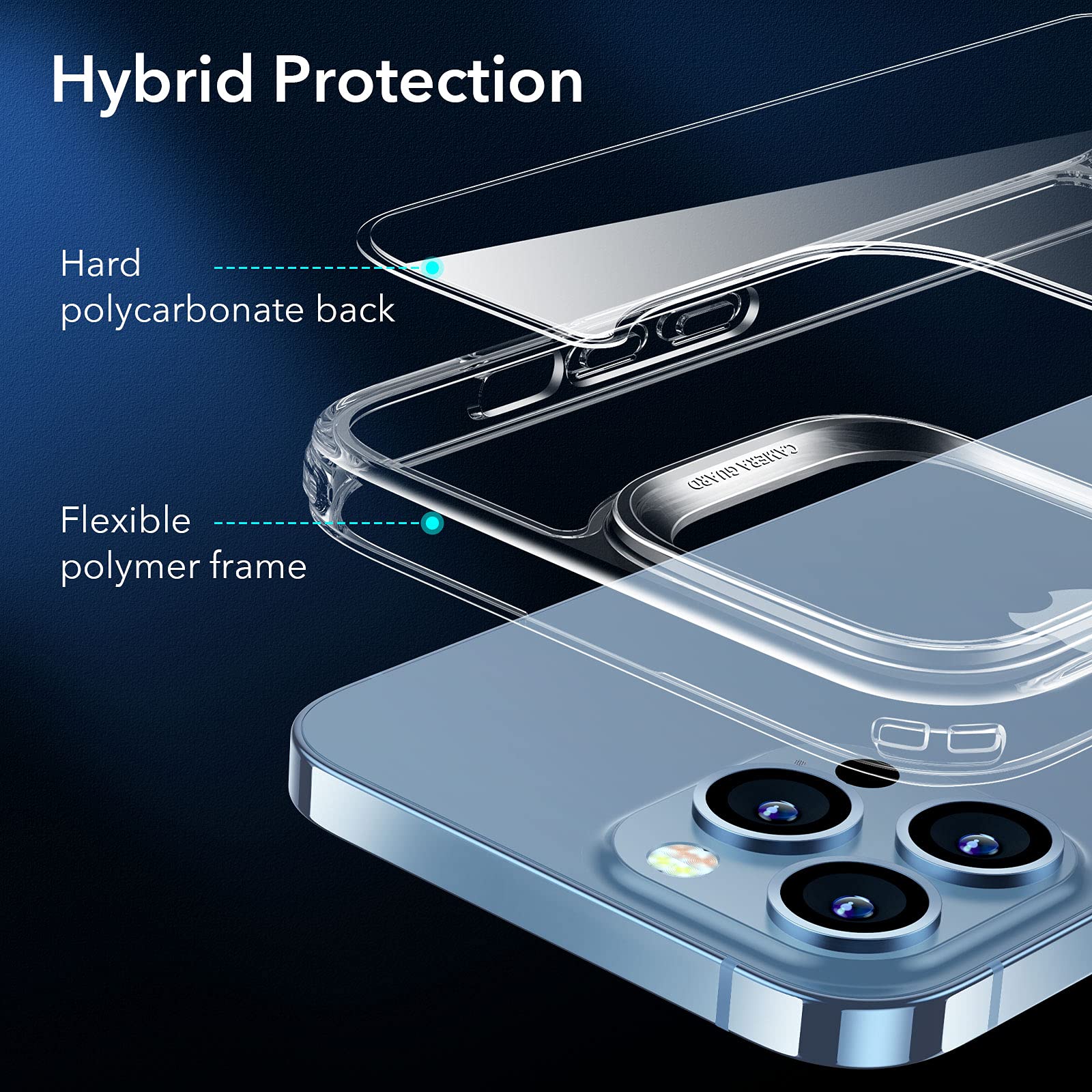 Foto 6 | Funda De Teléfono Esr Metal Kickstand Para Iphone 13 Pro Max Clear - Venta Internacional.