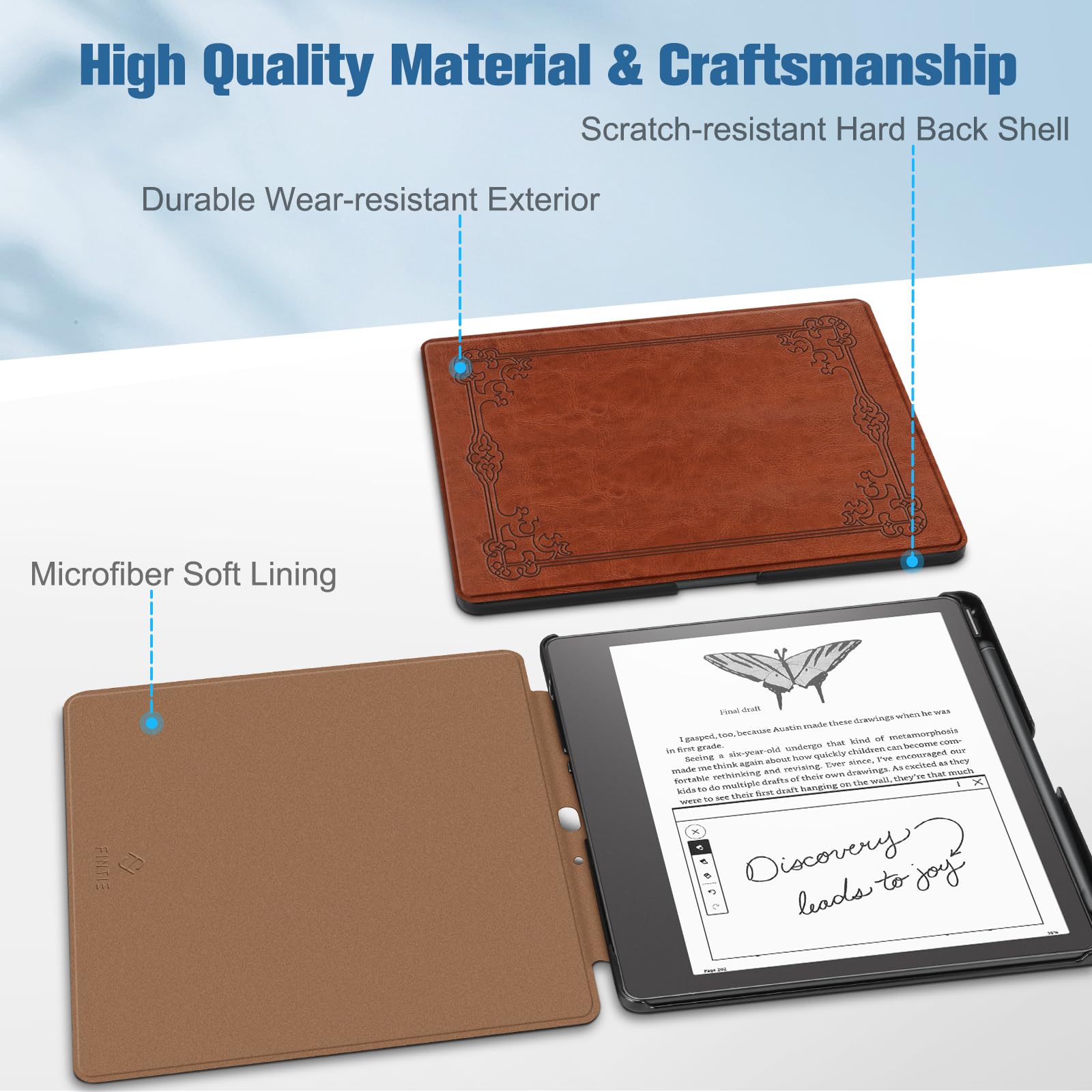 Foto 7 | Funda Fintie Slim Para Kindle Scribe 10.2 Con Soporte Para Bolígrafos, Color Marrón - Venta Internacional.