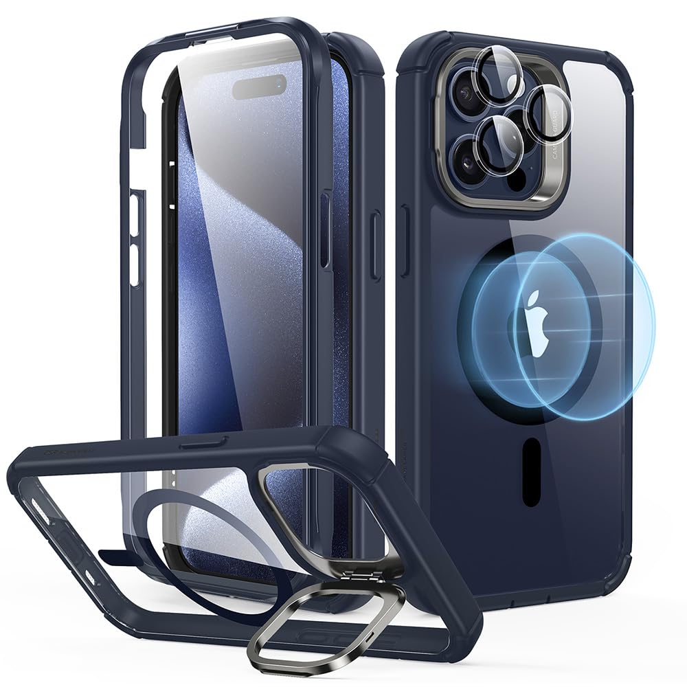 Foto 2 pulgar | Funda Esr Para Iphone 15 Pro Max Con Soporte Magsafe, Color Azul Transparente - Venta Internacional.