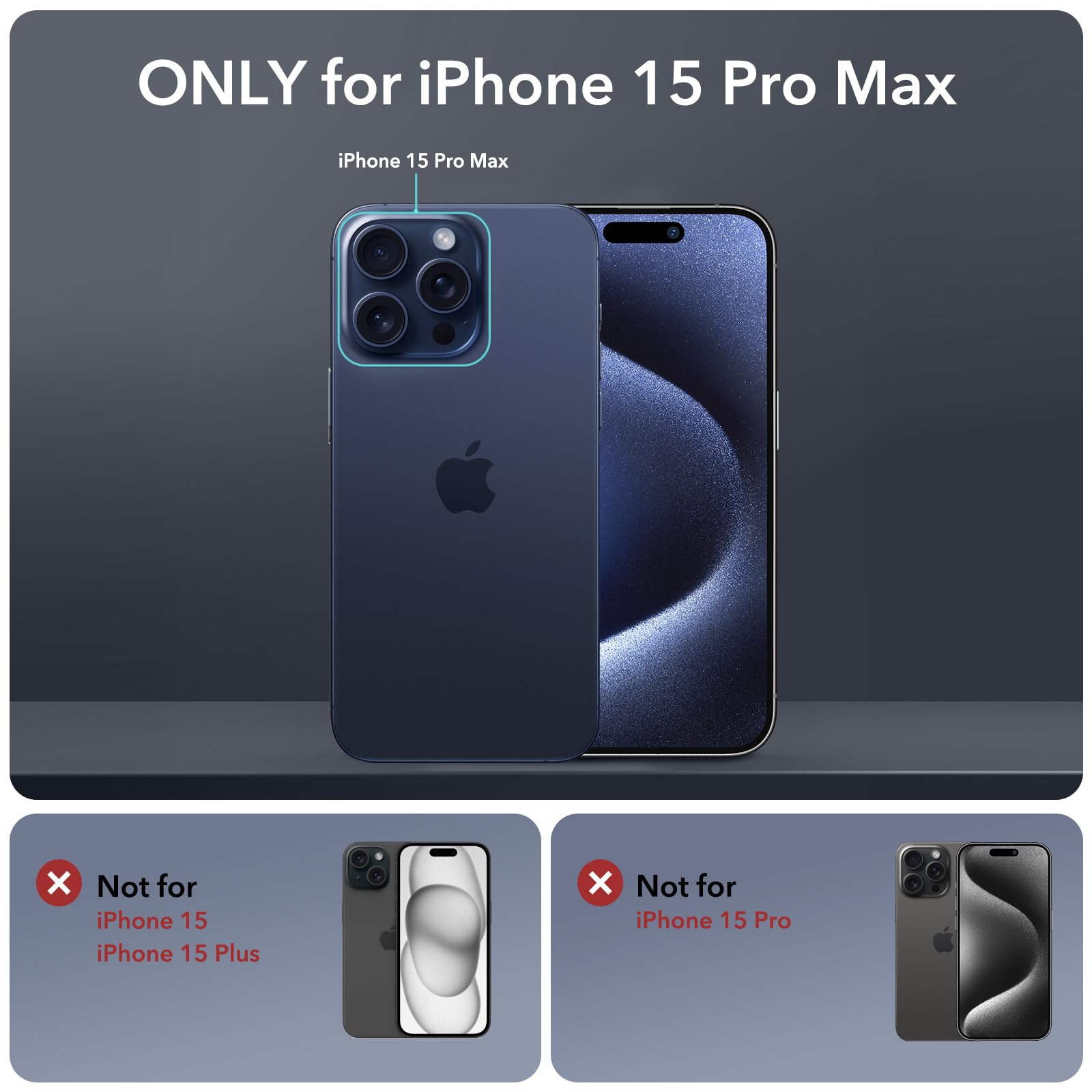 Foto 3 pulgar | Funda Esr Para Iphone 15 Pro Max Con Soporte Magsafe, Color Azul Transparente - Venta Internacional.