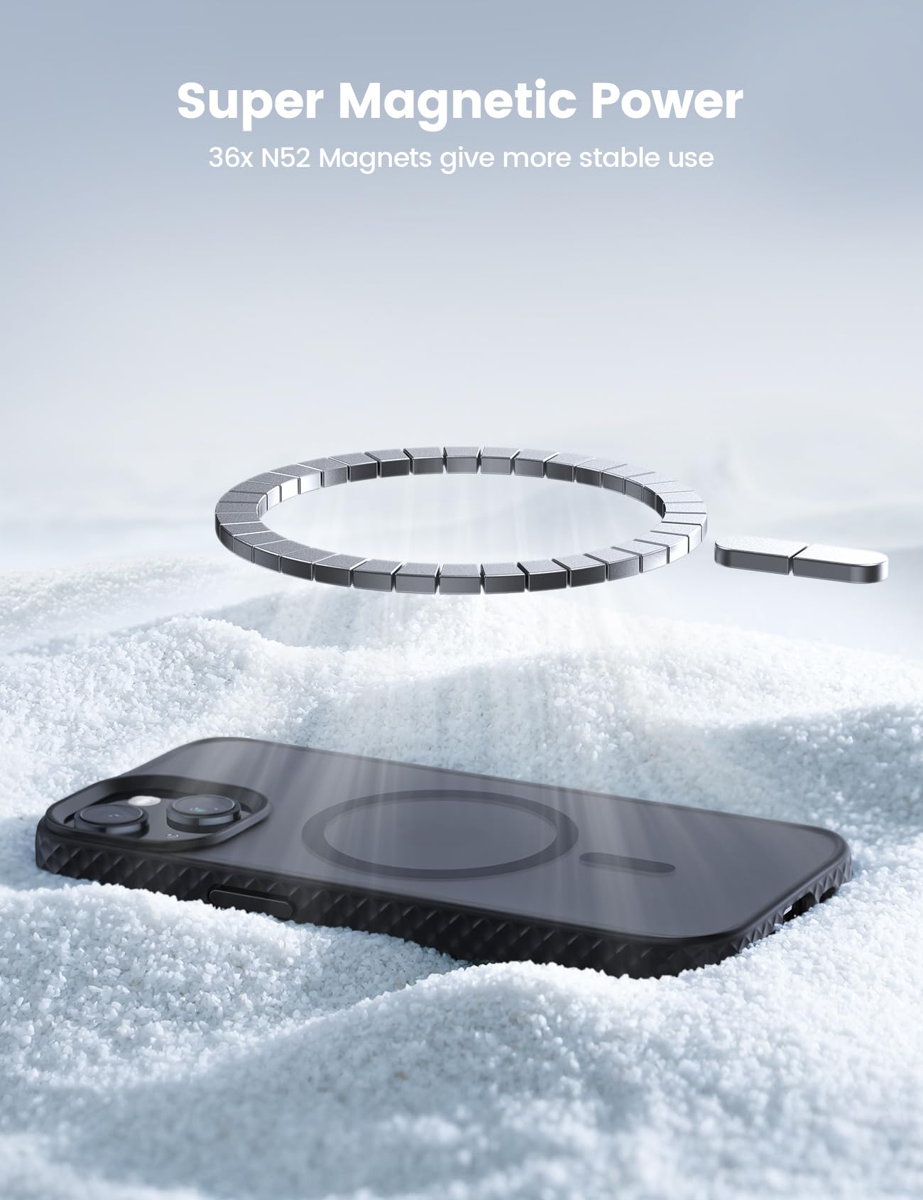 Foto 4 pulgar | Funda Magnética Lamicall Para Iphone 15 Con Magsafe Black - Venta Internacional.