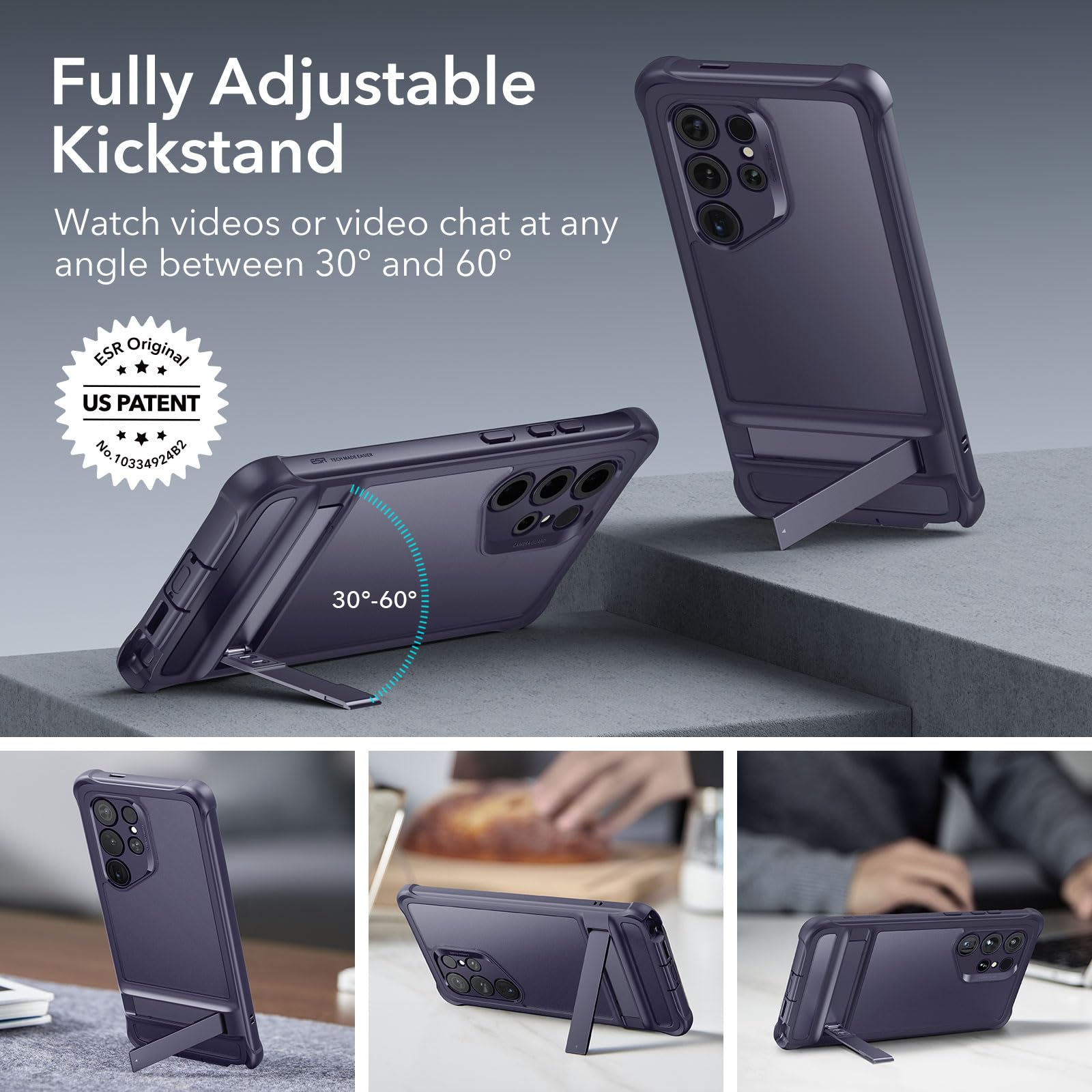 Foto 5 | Funda Esr Para Samsung Galaxy S24 Ultra Con Soporte Transparente, Color Morado - Venta Internacional.