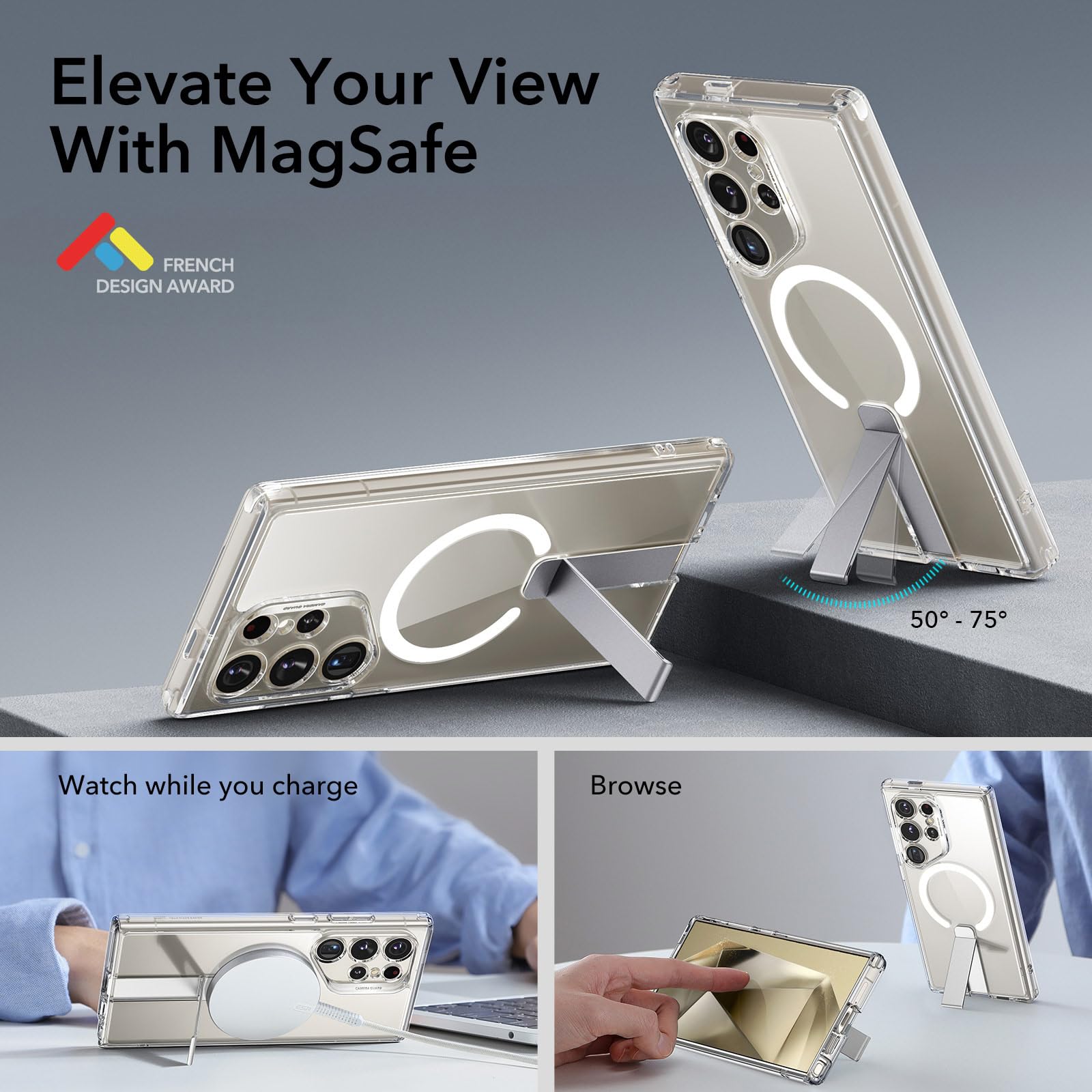 Foto 3 pulgar | Funda Esr Magsafe Con Soporte Para Samsung Galaxy S24 Ultra - Venta Internacional.