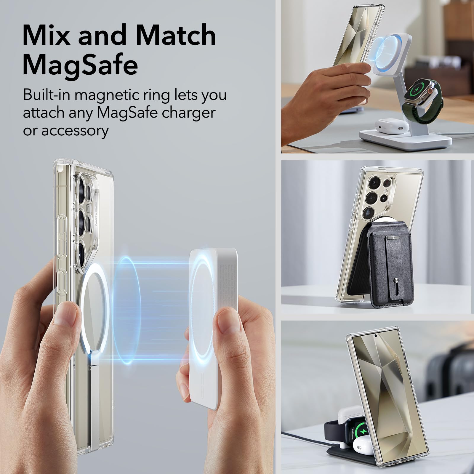 Foto 7 pulgar | Funda Esr Magsafe Con Soporte Para Samsung Galaxy S24 Ultra - Venta Internacional.