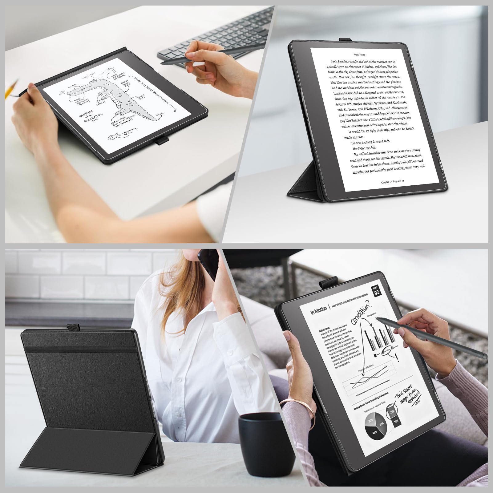 Foto 7 pulgar | Funda Fintie Trifold Para Kindle Scribe 10.2 2024/2022, Color Negro - Venta Internacional.