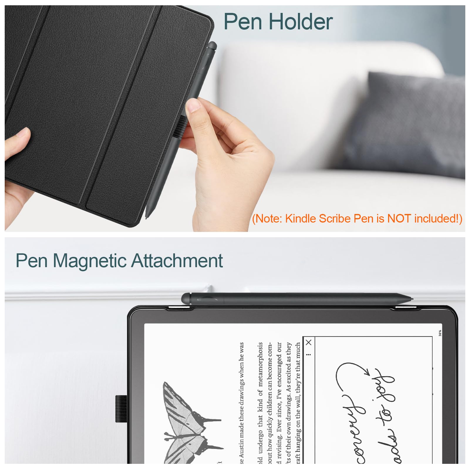 Foto 8 pulgar | Funda Fintie Trifold Para Kindle Scribe 10.2 2024/2022, Color Negro - Venta Internacional.
