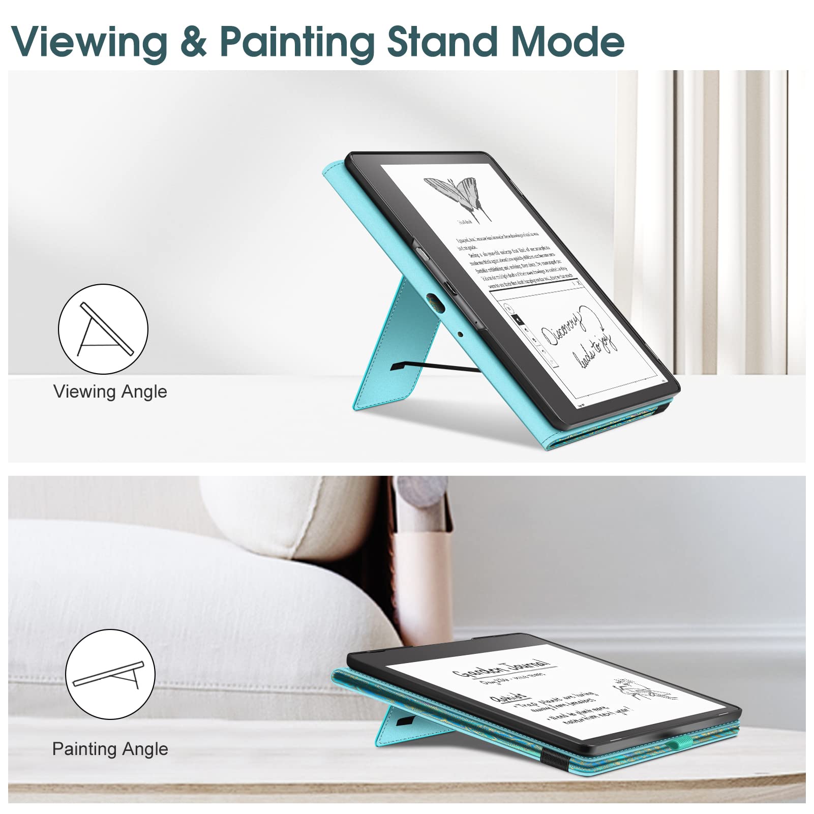 Foto 2 | Funda Fintie Con Soporte Para Kindle Scribe De 10,2 Pulgadas Con Ranura Para Tarjetas, Color Azul - Venta Internacional.