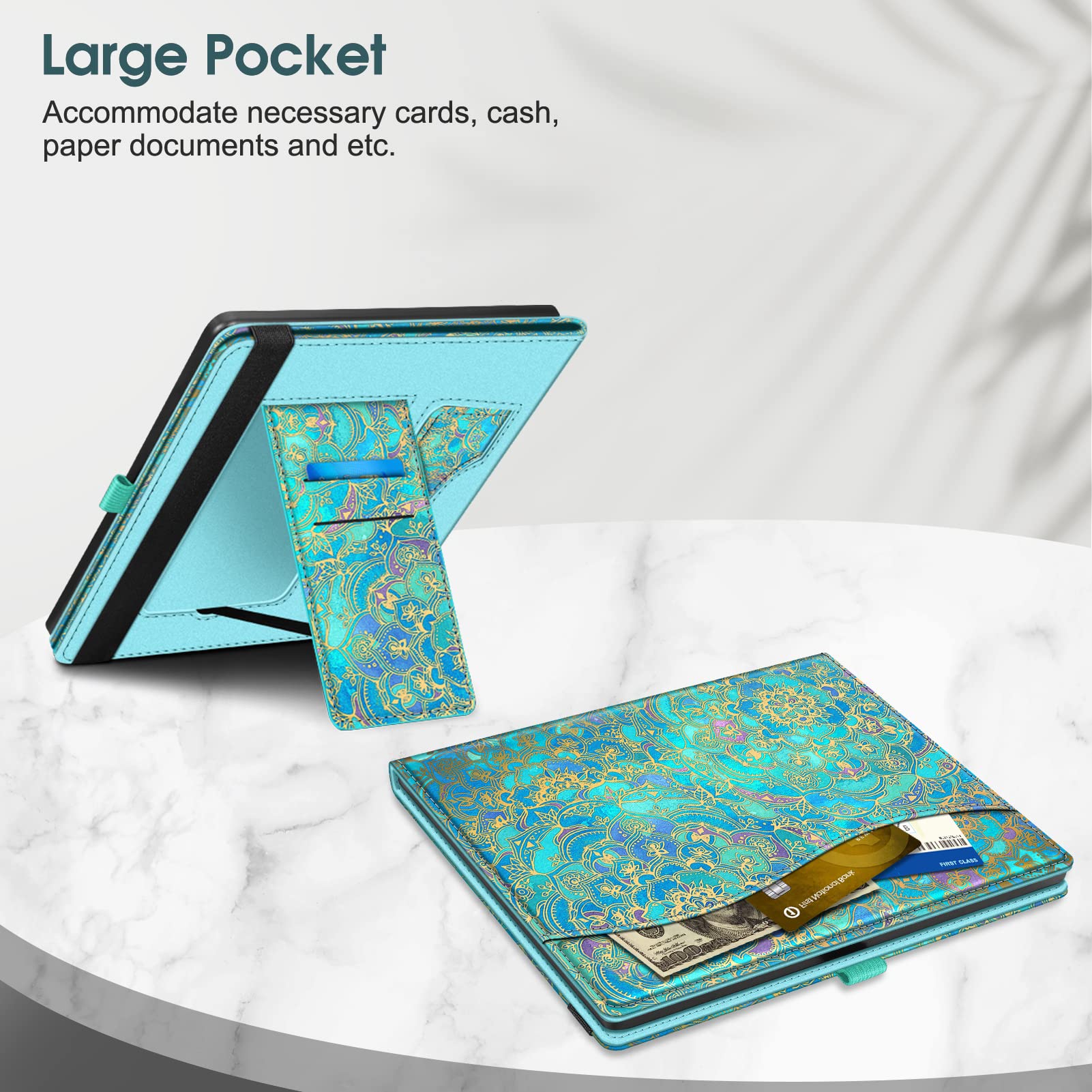 Foto 5 pulgar | Funda Fintie Con Soporte Para Kindle Scribe De 10,2 Pulgadas Con Ranura Para Tarjetas, Color Azul - Venta Internacional.