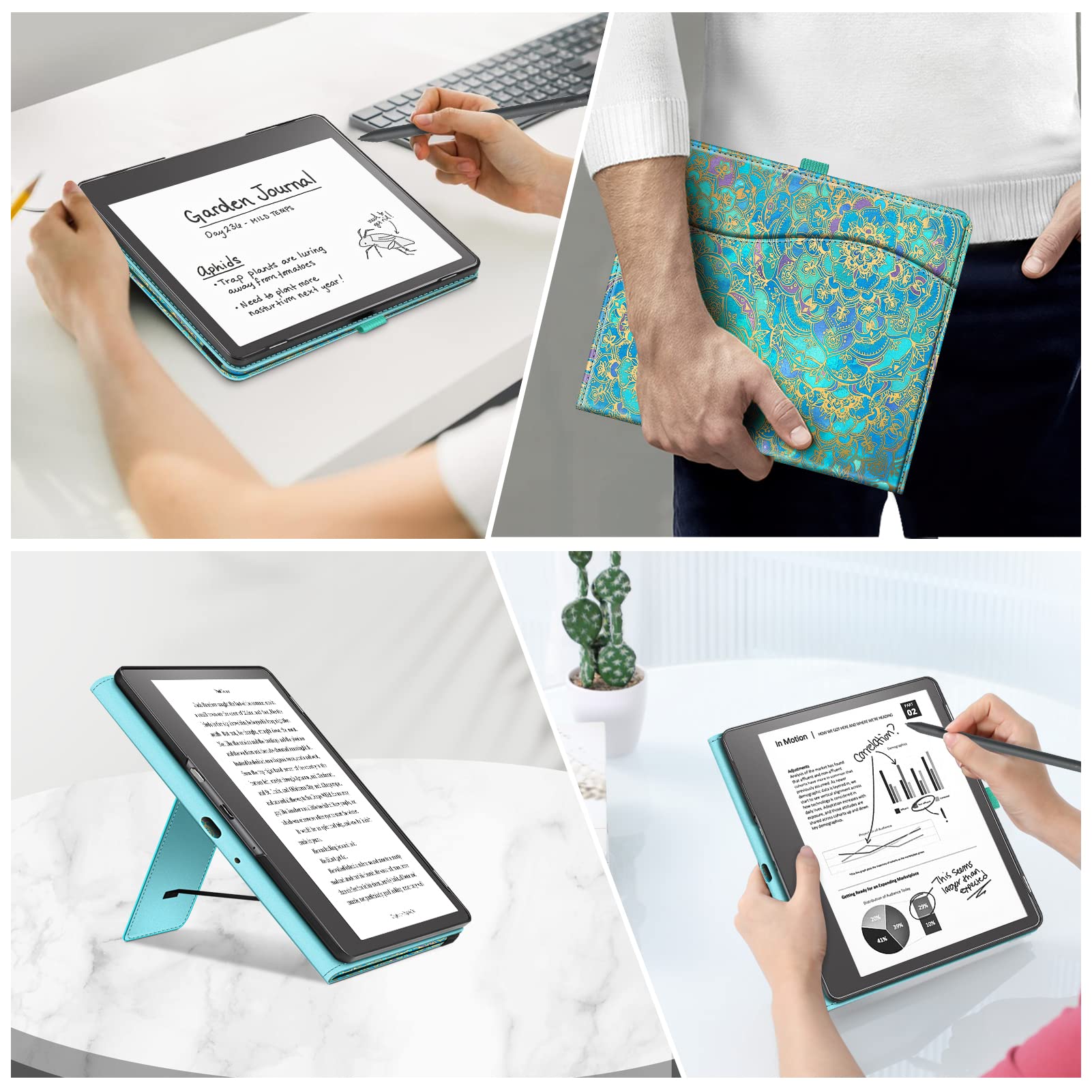 Foto 6 pulgar | Funda Fintie Con Soporte Para Kindle Scribe De 10,2 Pulgadas Con Ranura Para Tarjetas, Color Azul - Venta Internacional.