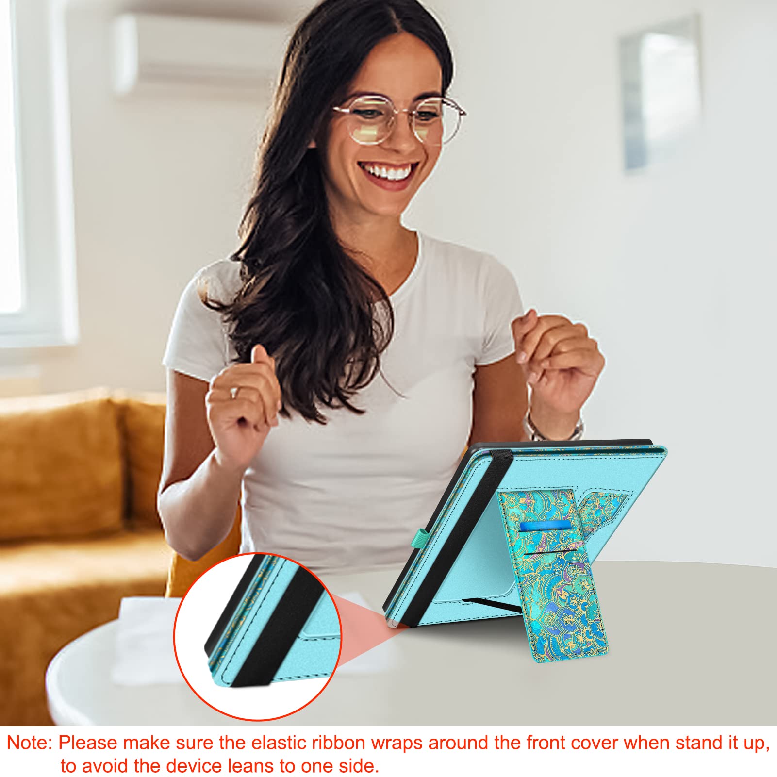 Foto 7 pulgar | Funda Fintie Con Soporte Para Kindle Scribe De 10,2 Pulgadas Con Ranura Para Tarjetas, Color Azul - Venta Internacional.