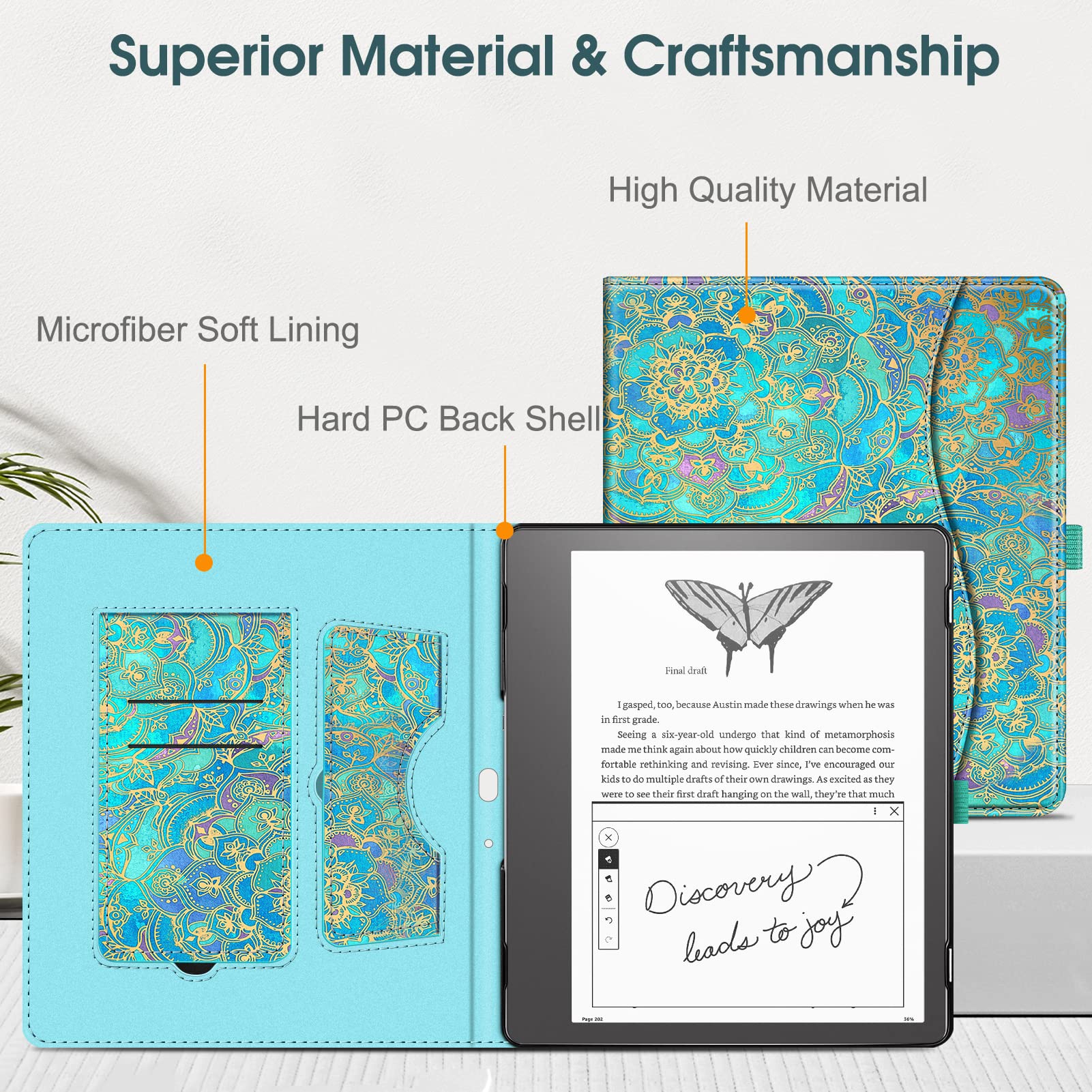 Foto 7 | Funda Fintie Con Soporte Para Kindle Scribe De 10,2 Pulgadas Con Ranura Para Tarjetas, Color Azul - Venta Internacional.