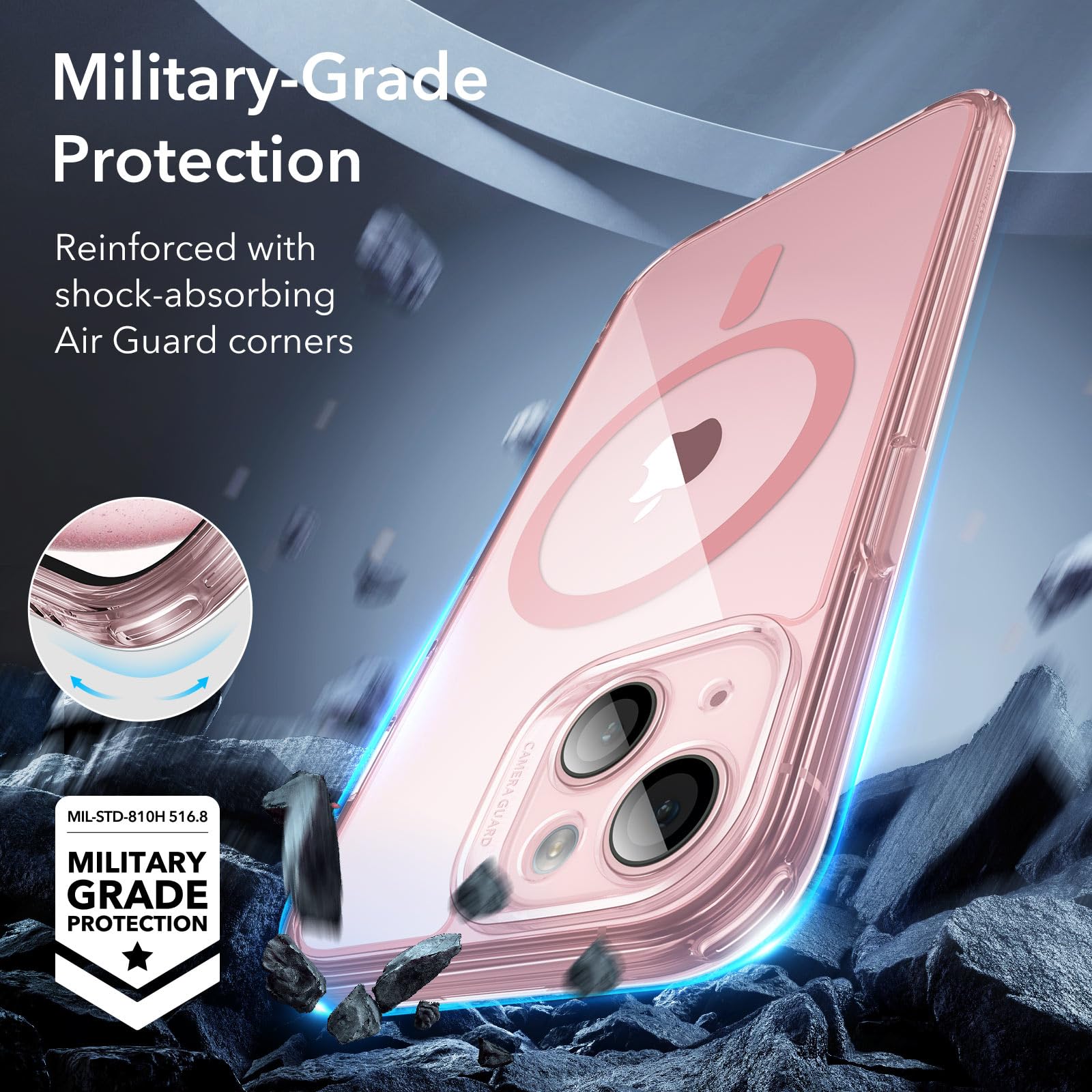 Foto 4 pulgar | Funda De Teléfono Esr Para Iphone 15 Plus, Translúcida, Mate, Transparente, Rosa - Venta Internacional.