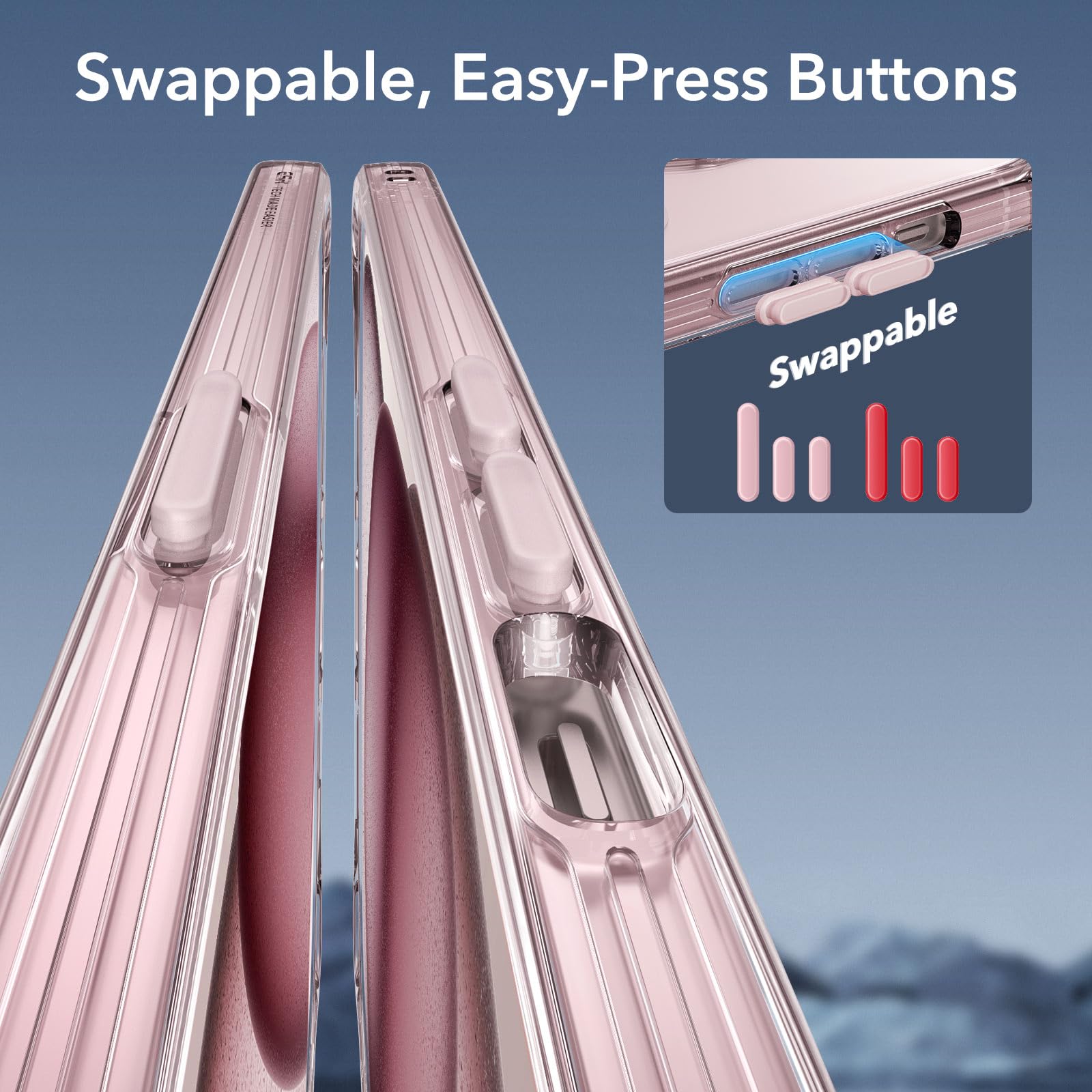 Foto 4 | Funda De Teléfono Esr Para Iphone 15 Plus, Translúcida, Mate, Transparente, Rosa - Venta Internacional.