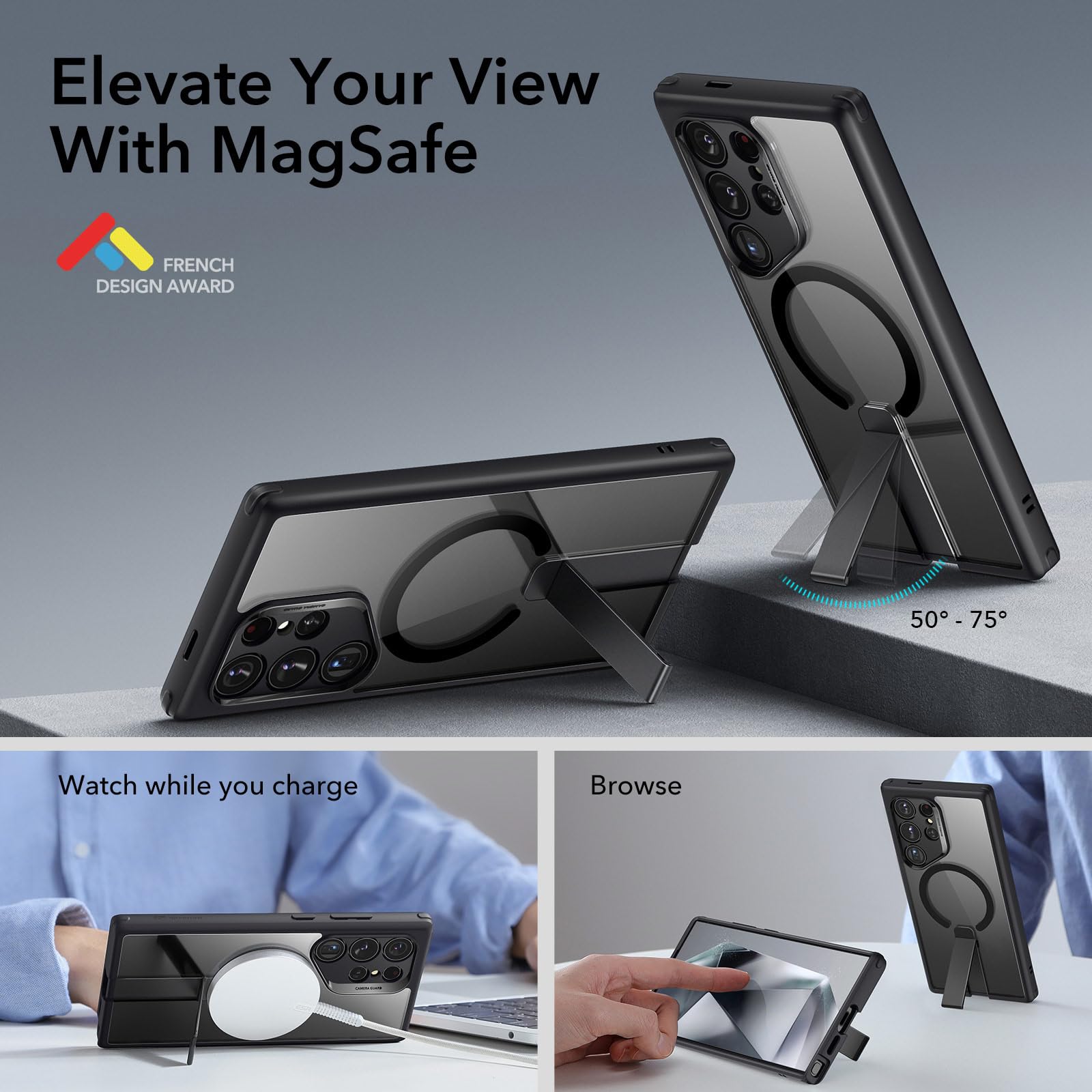 Foto 3 pulgar | Funda Esr Magsafe Con Soporte Para Samsung Galaxy S24 Ultra - Venta Internacional.