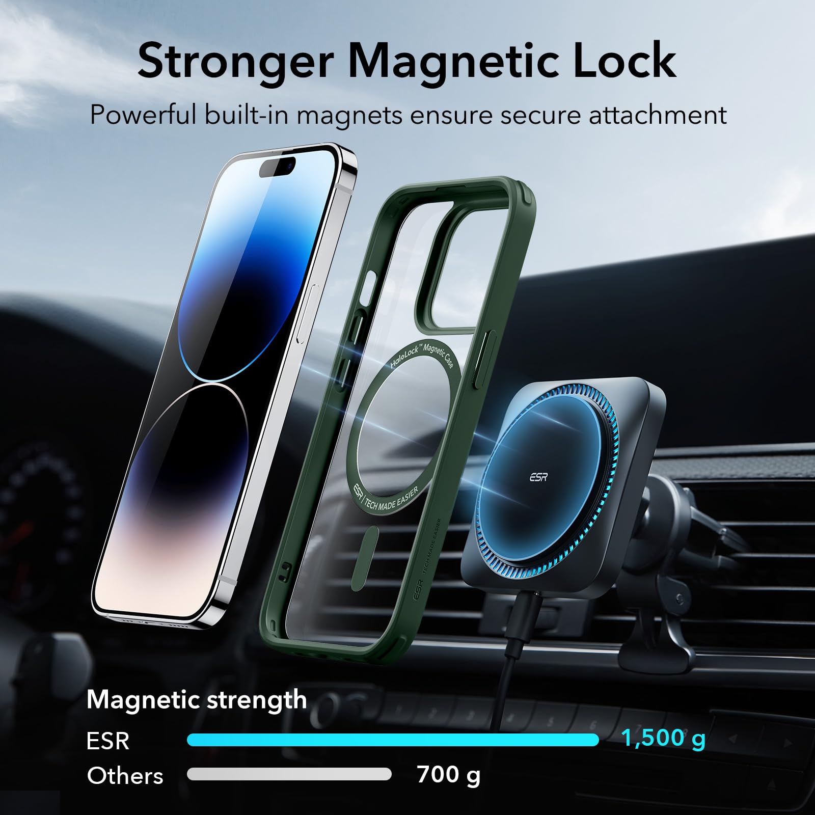 Foto 4 pulgar | Funda De Teléfono Esr Para Iphone 14 Pro Con Magsafe, Transparente A Prueba De Golpes - Venta Internacional.
