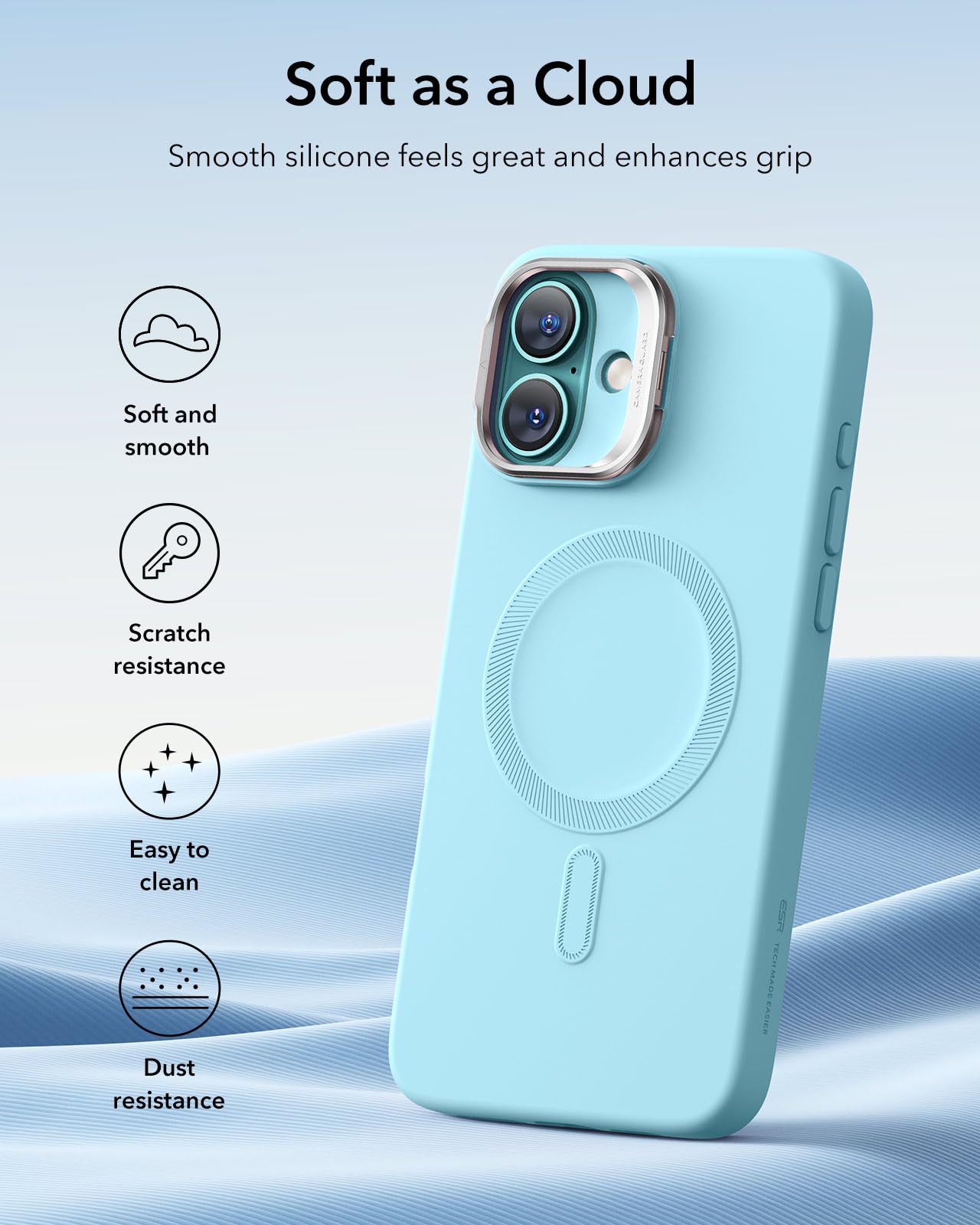 Foto 7 | Funda Esr Para Iphone 16 Pro Max Con Control De Cámara, Color Verde Azulado - Venta Internacional.