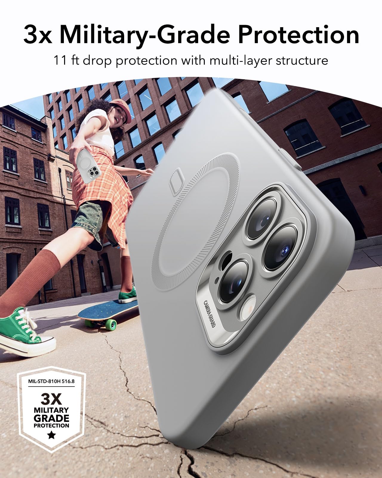 Foto 3 | Funda Esr Para Iphone 16 Pro Con Magsafe, Silicona, Gris - Venta Internacional.