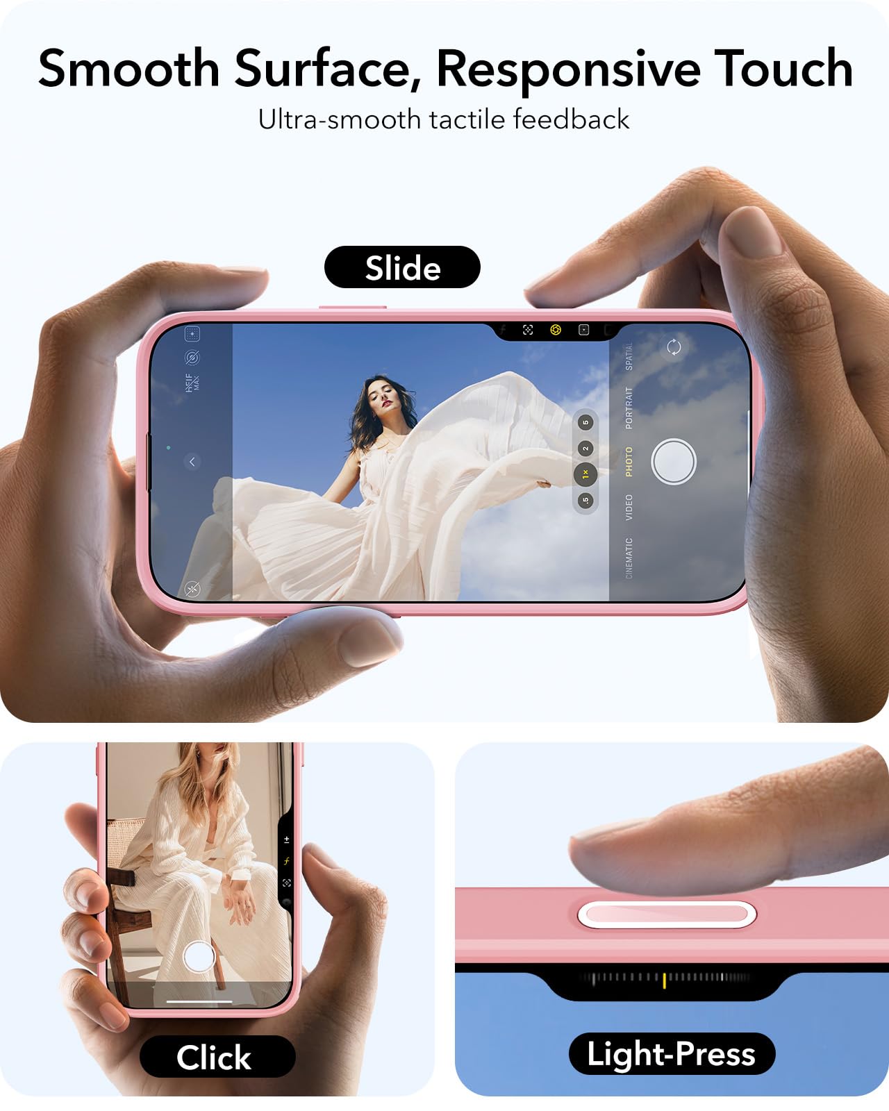 Foto 6 pulgar | Funda Esr Para Iphone 16 Pro Max Con Control De Cámara Rosa - Venta Internacional.