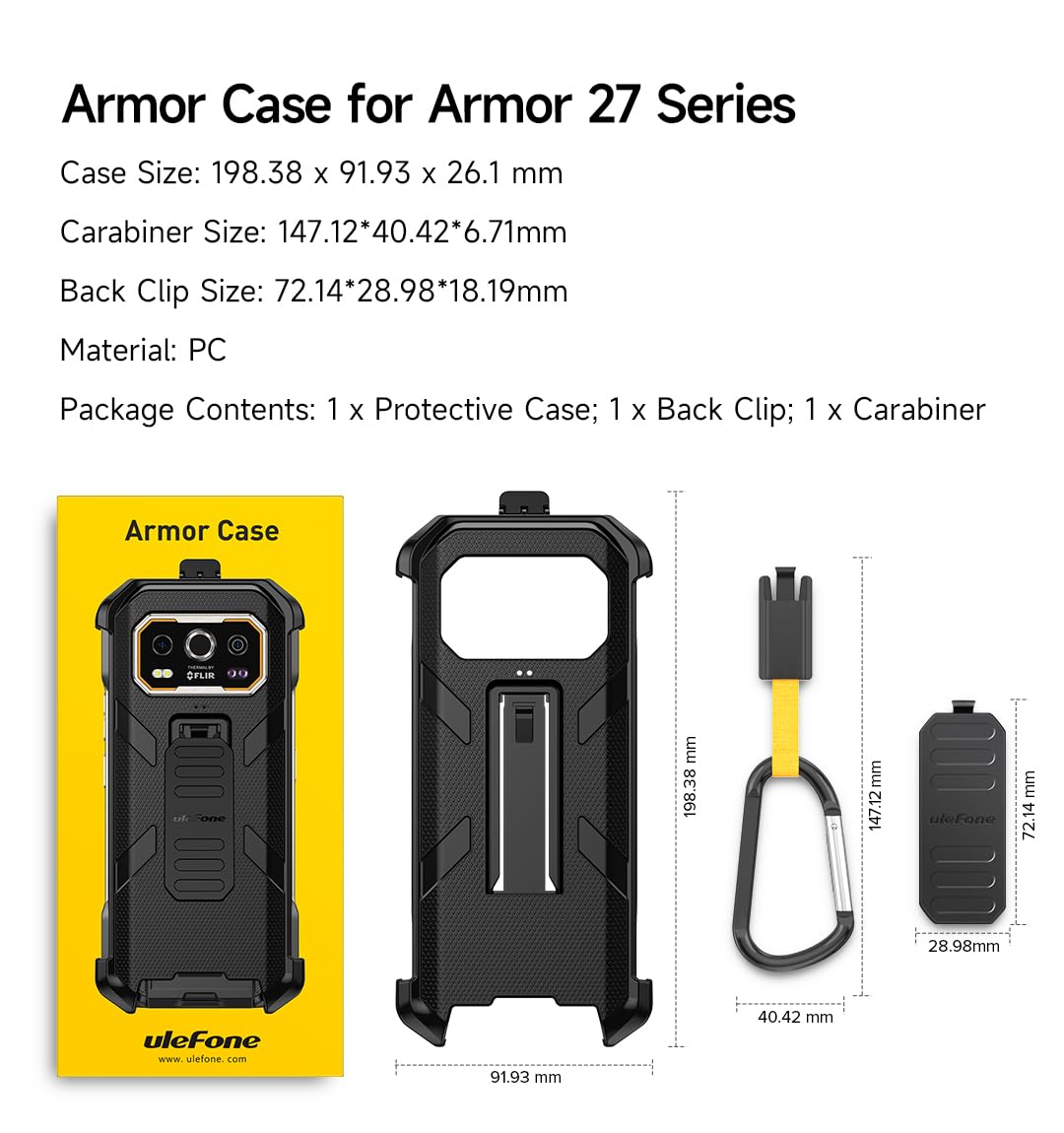 Foto 7 pulgar | Funda Robusta Para Teléfono Ulefone Armor 27/27t/27 Pro/27t Pro Black - Venta Internacional.