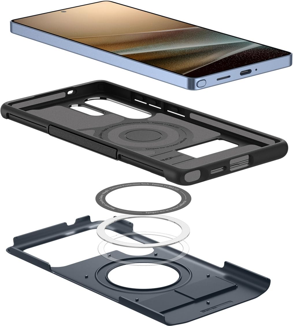 Foto 7 pulgar | Funda Spigen Slim Armor Magfit Para Galaxy S25 Ultra Metal Slate - Venta Internacional.