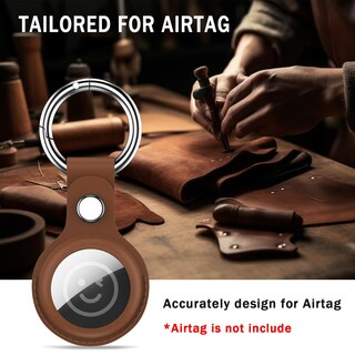 Foto 3 | Funda De Piel Airtag Rfunguango Para Apple Air Tag Con 4 Protectores - Venta Internacional.