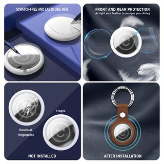 Foto 5 | Funda De Piel Airtag Rfunguango Para Apple Air Tag Con 4 Protectores - Venta Internacional.