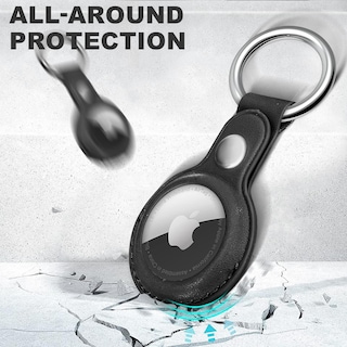 Foto 2 | Funda Protectora De Piel Woyinger Con Soporte Para Llavero Airtag, Color Negro - Venta Internacional.