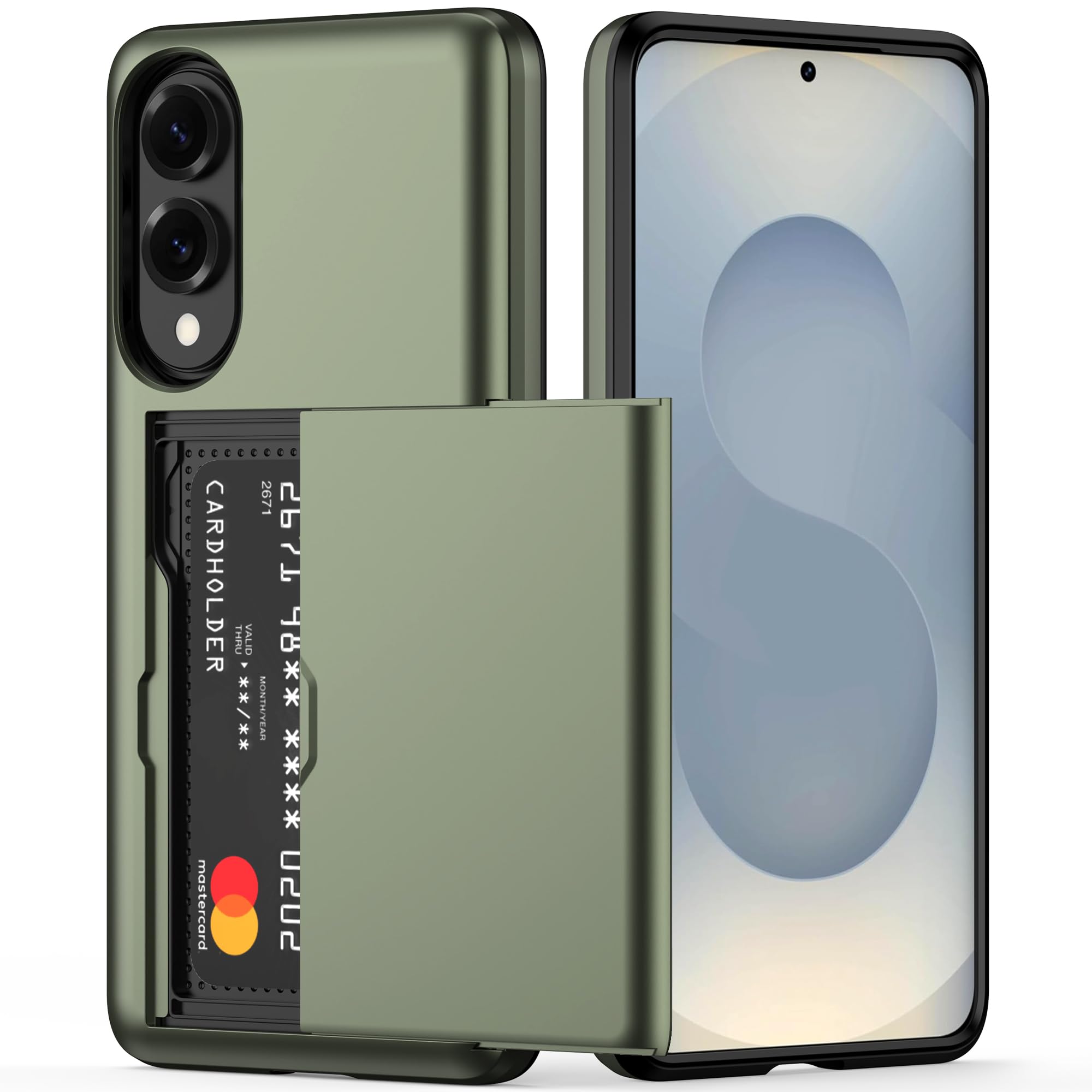Foto 1 | Funda Nvollnoe Para Samsung Galaxy S25 Edge Con Tarjetero, Color Verde - Venta Internacional.
