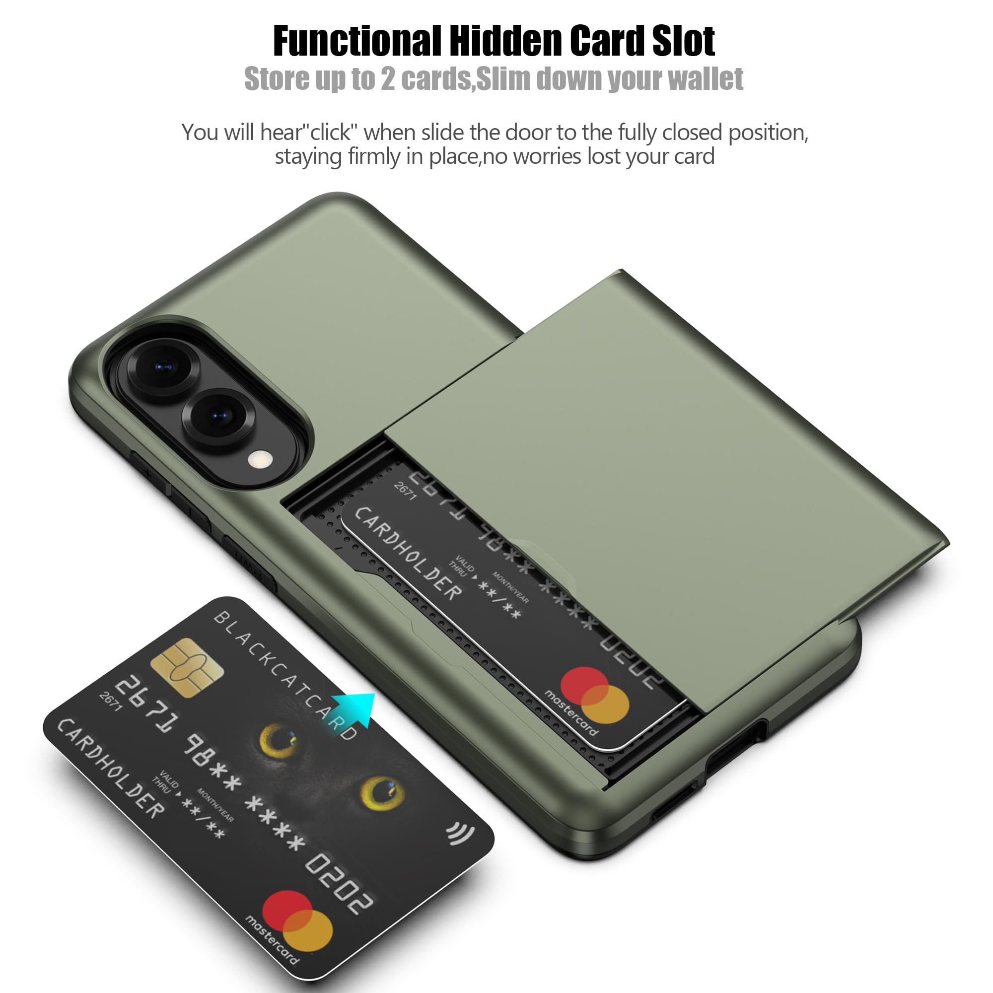 Foto 3 pulgar | Funda Nvollnoe Para Samsung Galaxy S25 Edge Con Tarjetero, Color Verde - Venta Internacional.