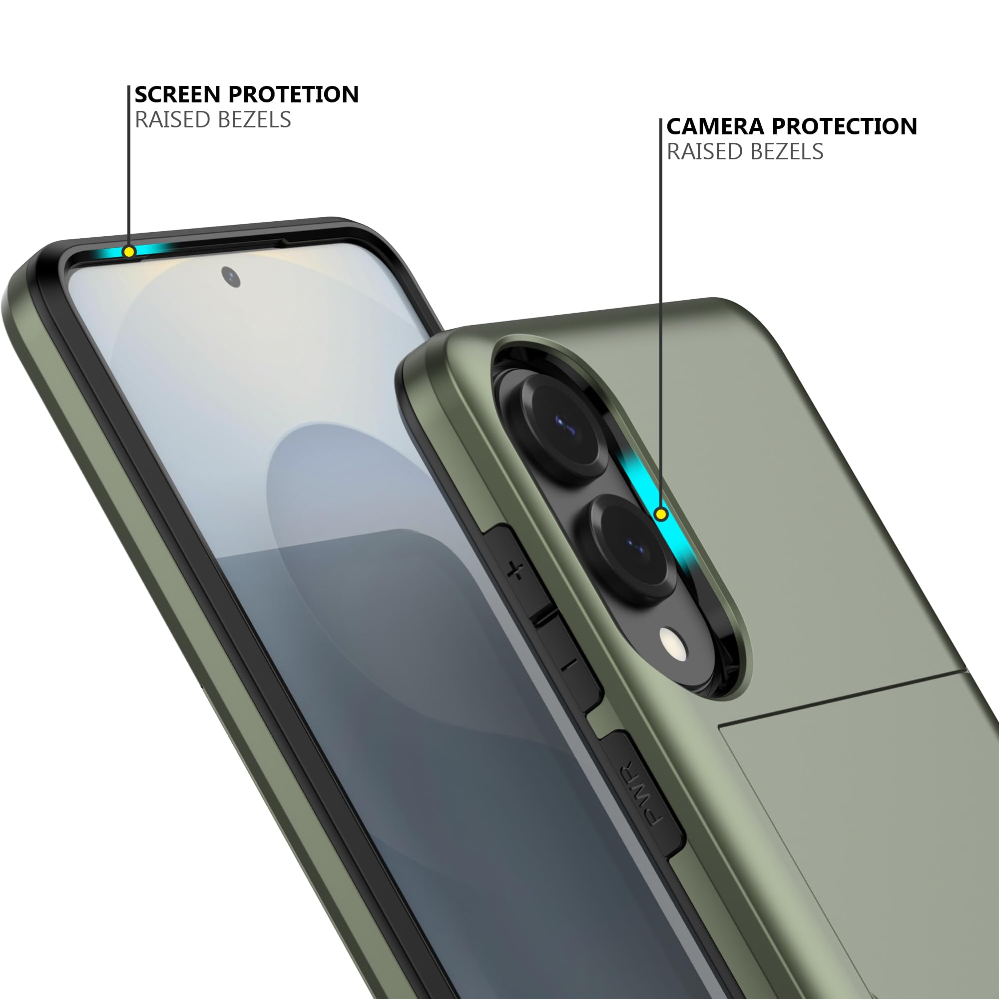 Foto 5 pulgar | Funda Nvollnoe Para Samsung Galaxy S25 Edge Con Tarjetero, Color Verde - Venta Internacional.