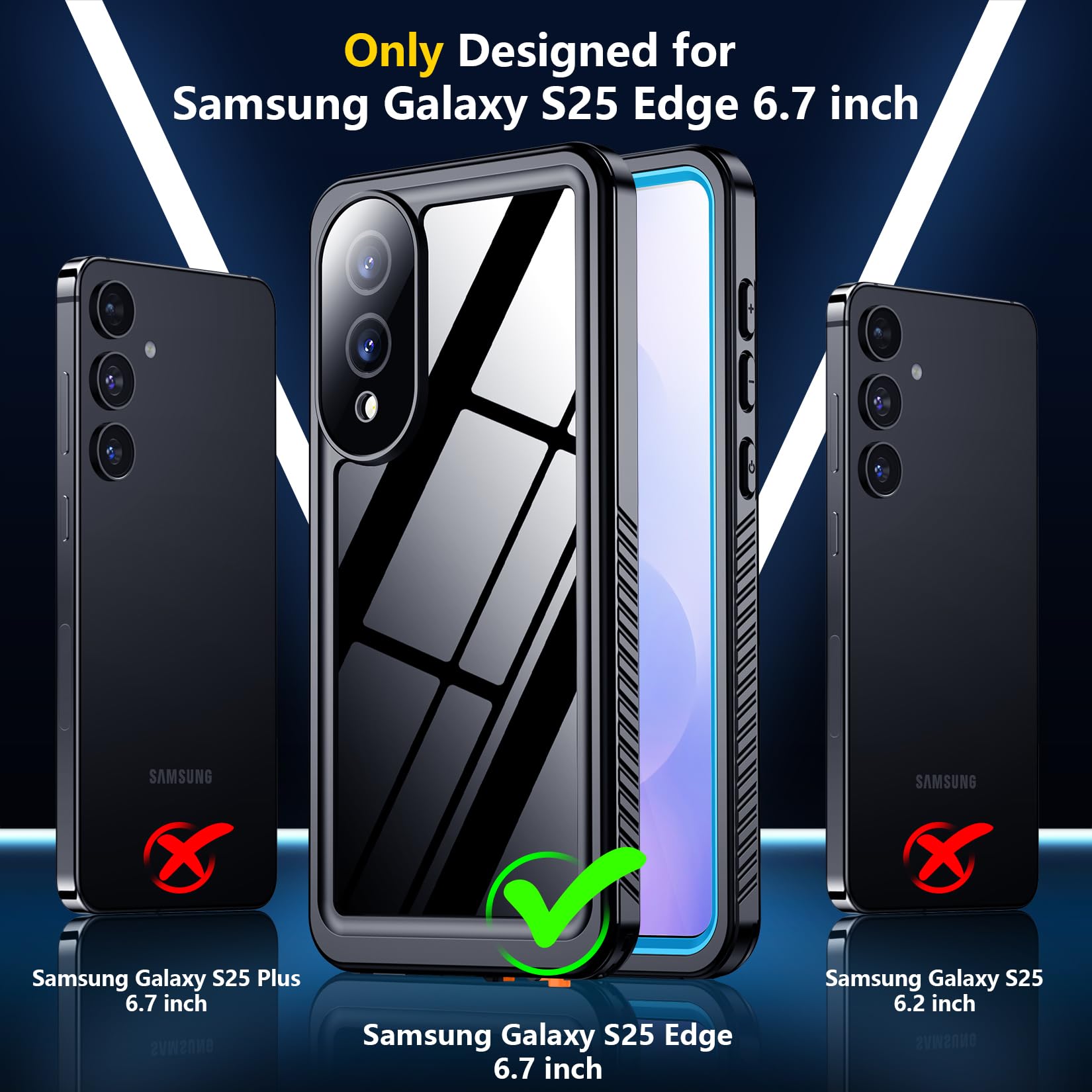 Foto 2 | Funda De Teléfono Spidercase Para Samsung Galaxy S25 Edge A Prueba De Agua - Venta Internacional.