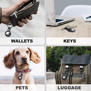Foto 5 | Funda Protectora De Piel Woyinger Con Soporte Para Llavero Airtag, Color Negro - Venta Internacional.