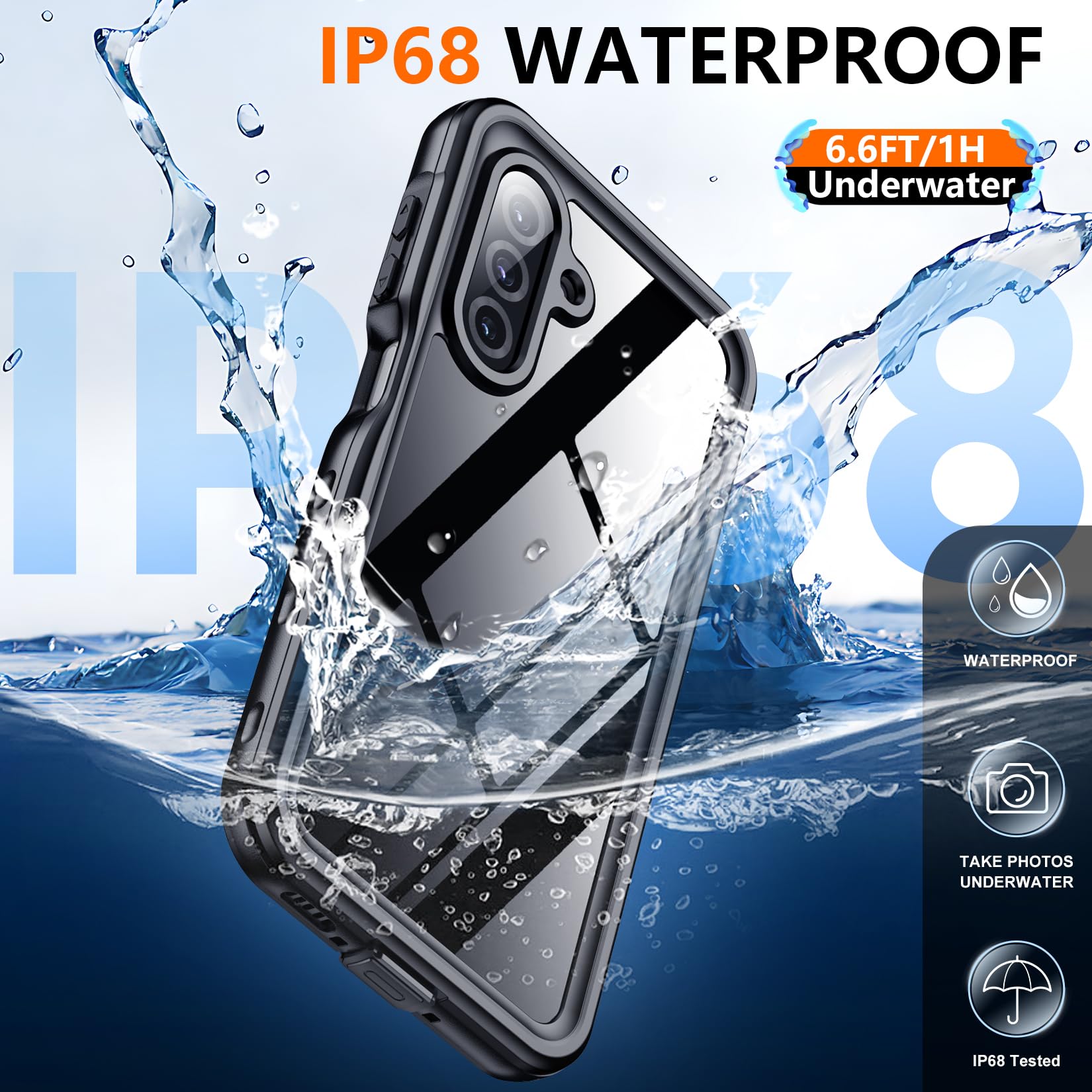 Foto 3 pulgar | Funda De Teléfono Spidercase Para Samsung Galaxy A26 5g A Prueba De Agua - Venta Internacional.