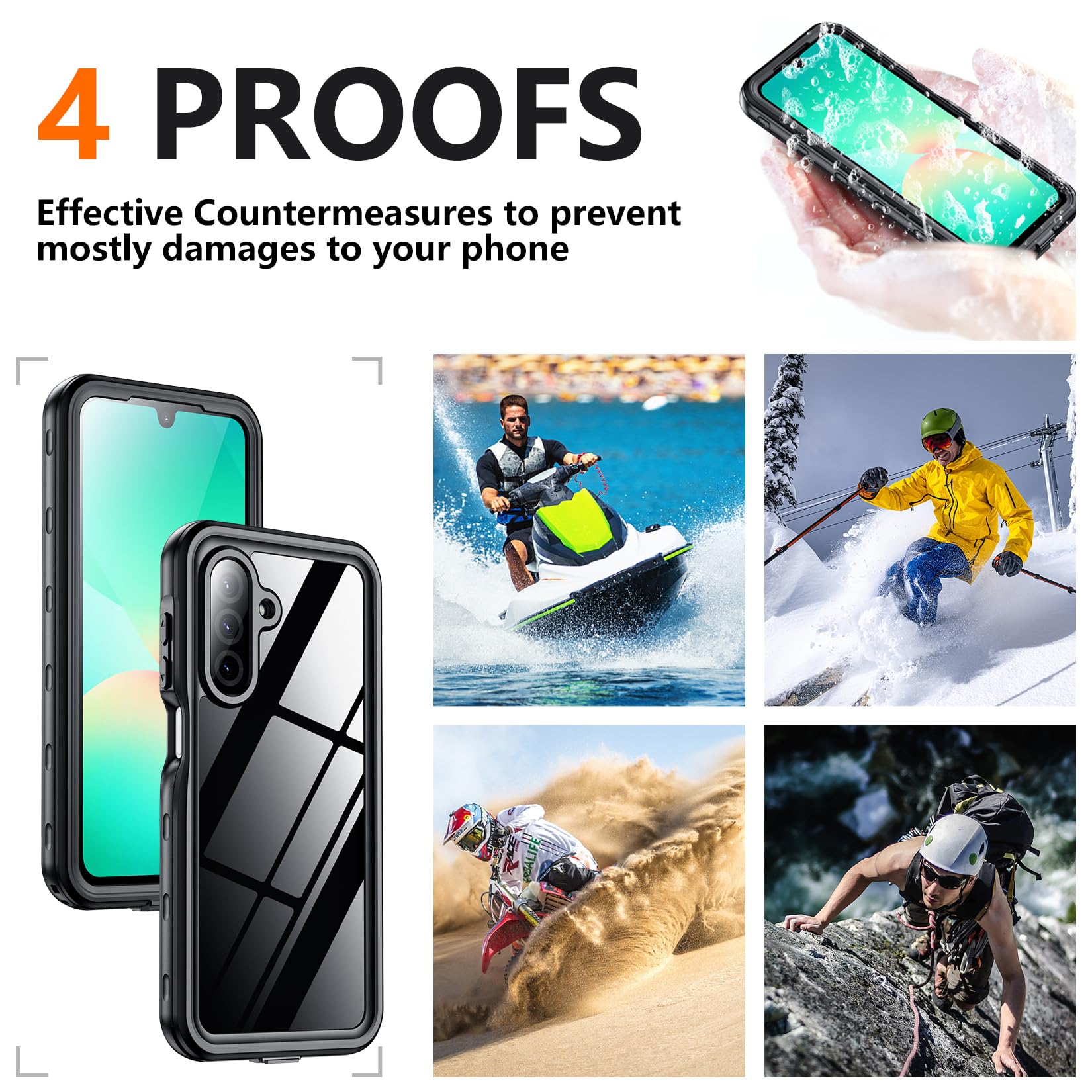 Foto 8 pulgar | Funda De Teléfono Spidercase Para Samsung Galaxy A26 5g A Prueba De Agua - Venta Internacional.